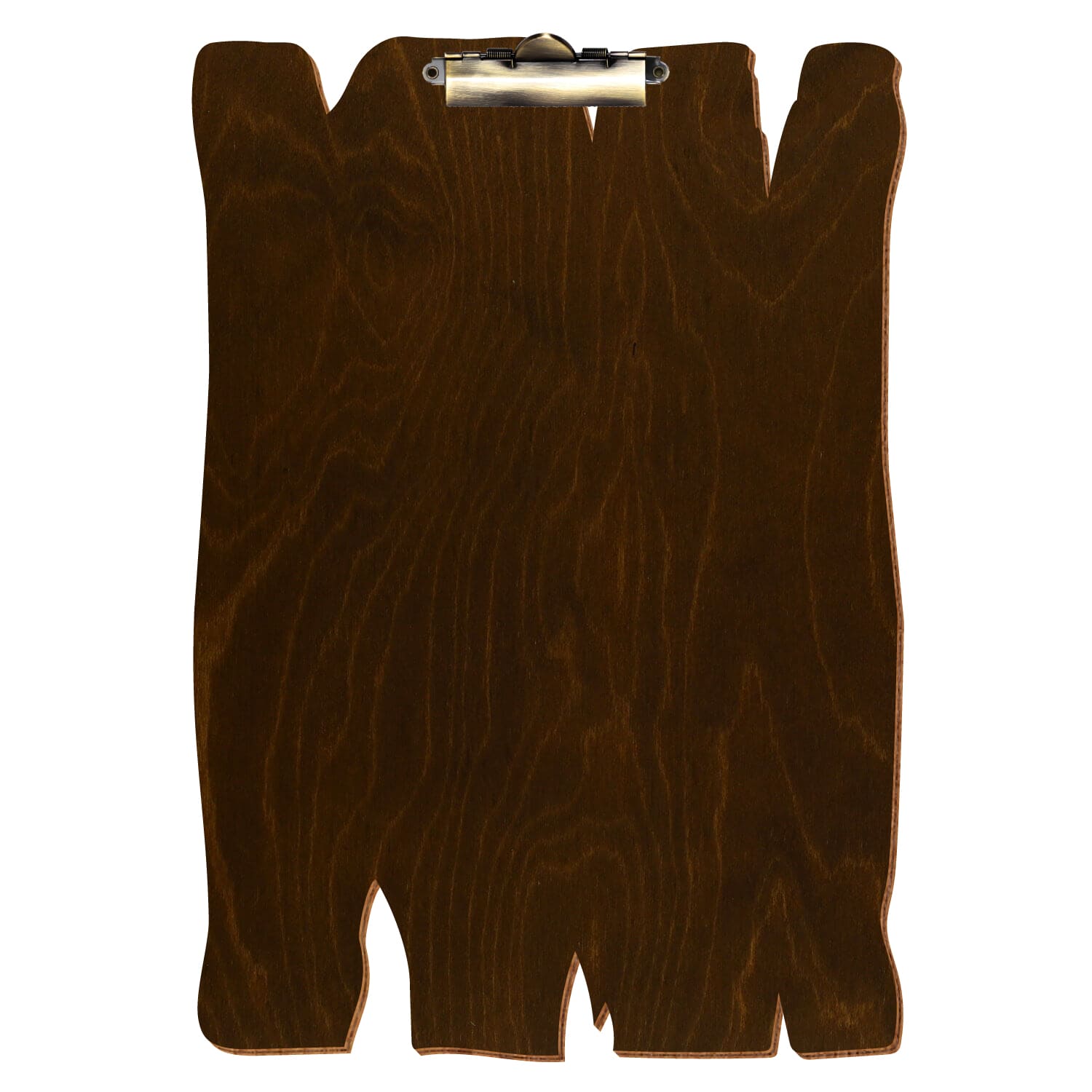 Klemmbrett Holzbrettform Eiche dunkel A3 hochkant Zahnklemme antik