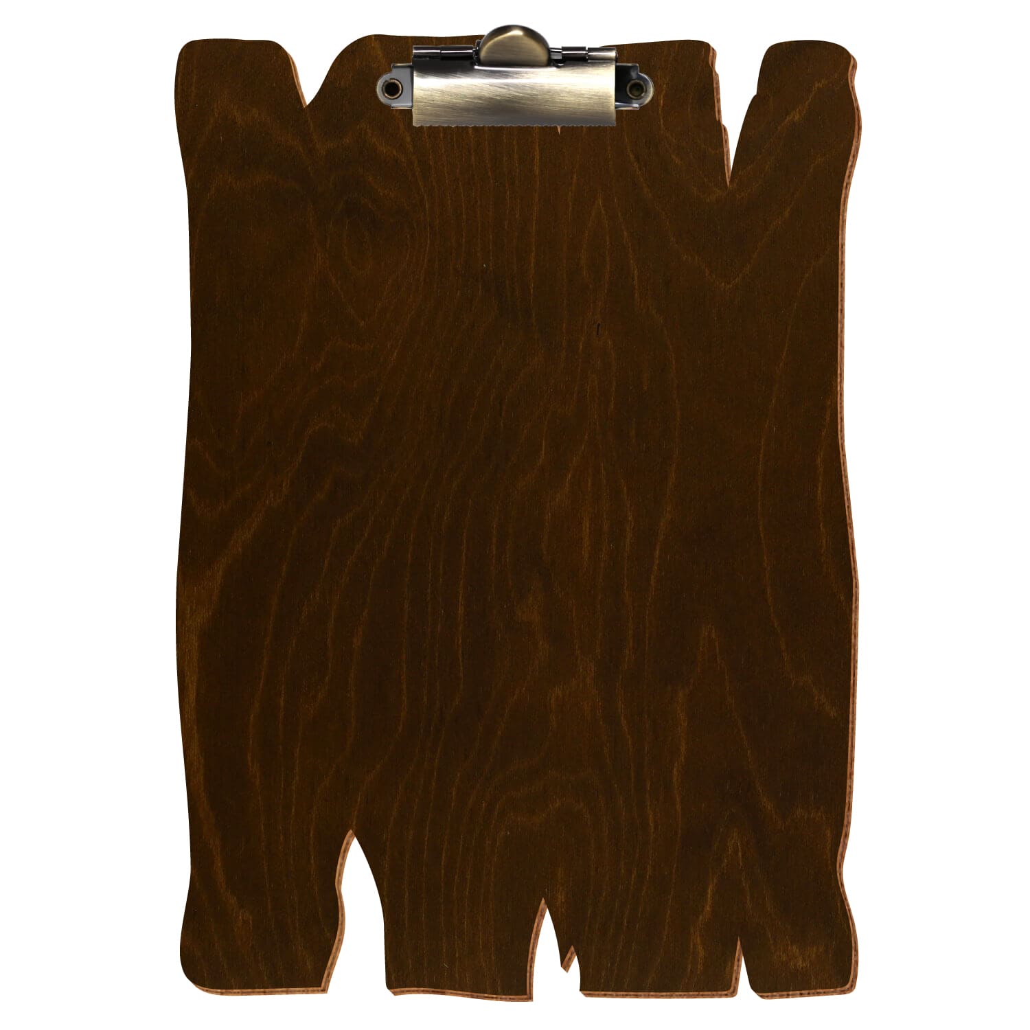 Klemmbrett Holzbrettform Eiche dunkel A5 hochkant Zahnklemme antik