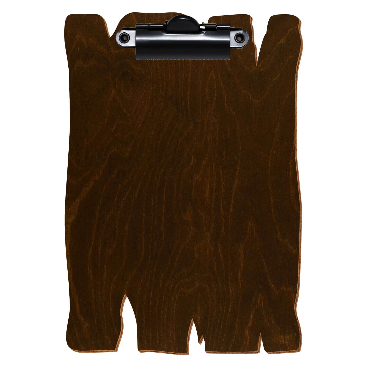 Klemmbrett Holzbrettform Eiche dunkel A6 hochkant Zahnklemme schwarz
