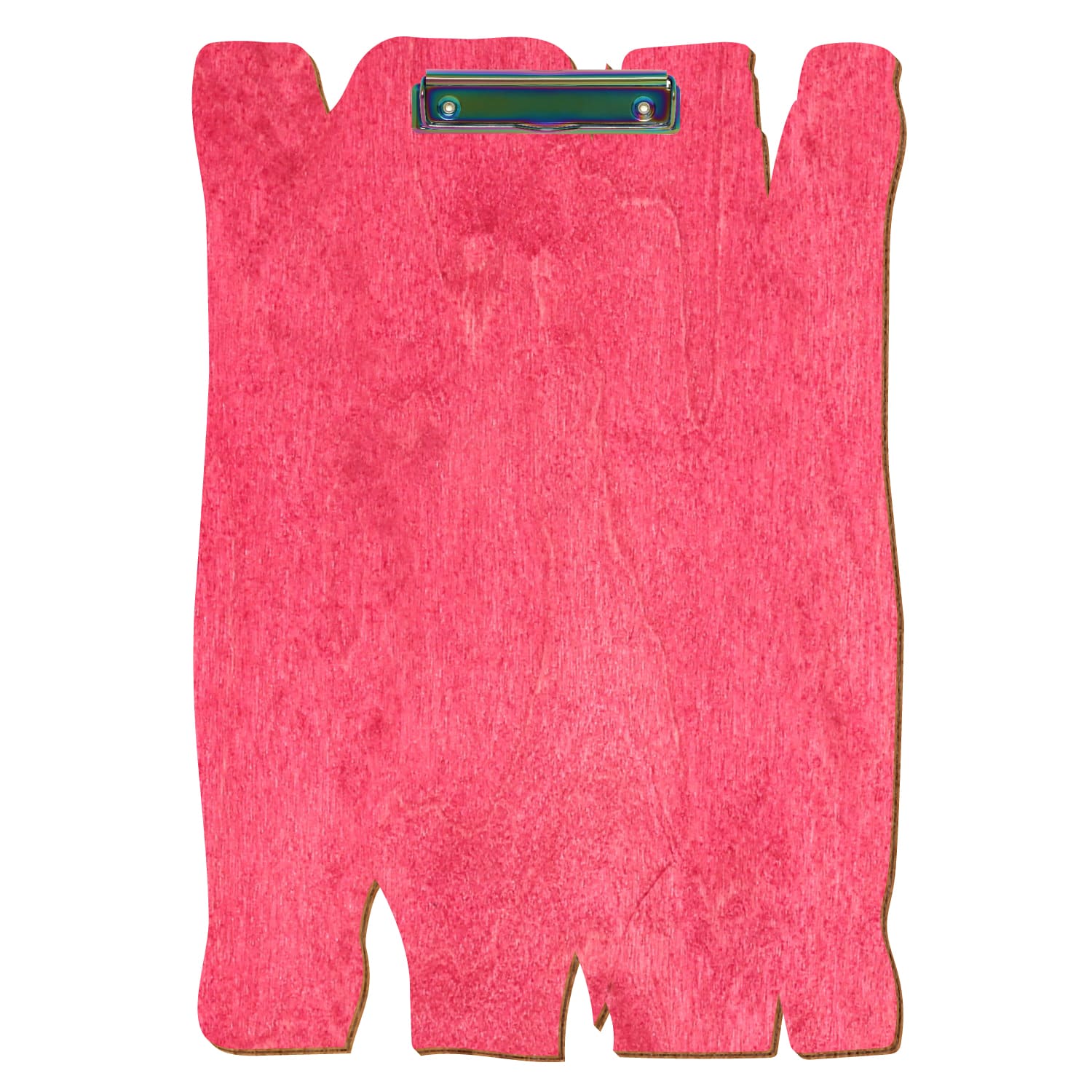 Klemmbrett Holzbrettform Dunkelpink A3 hochkant Bügelklemme Regenbogen