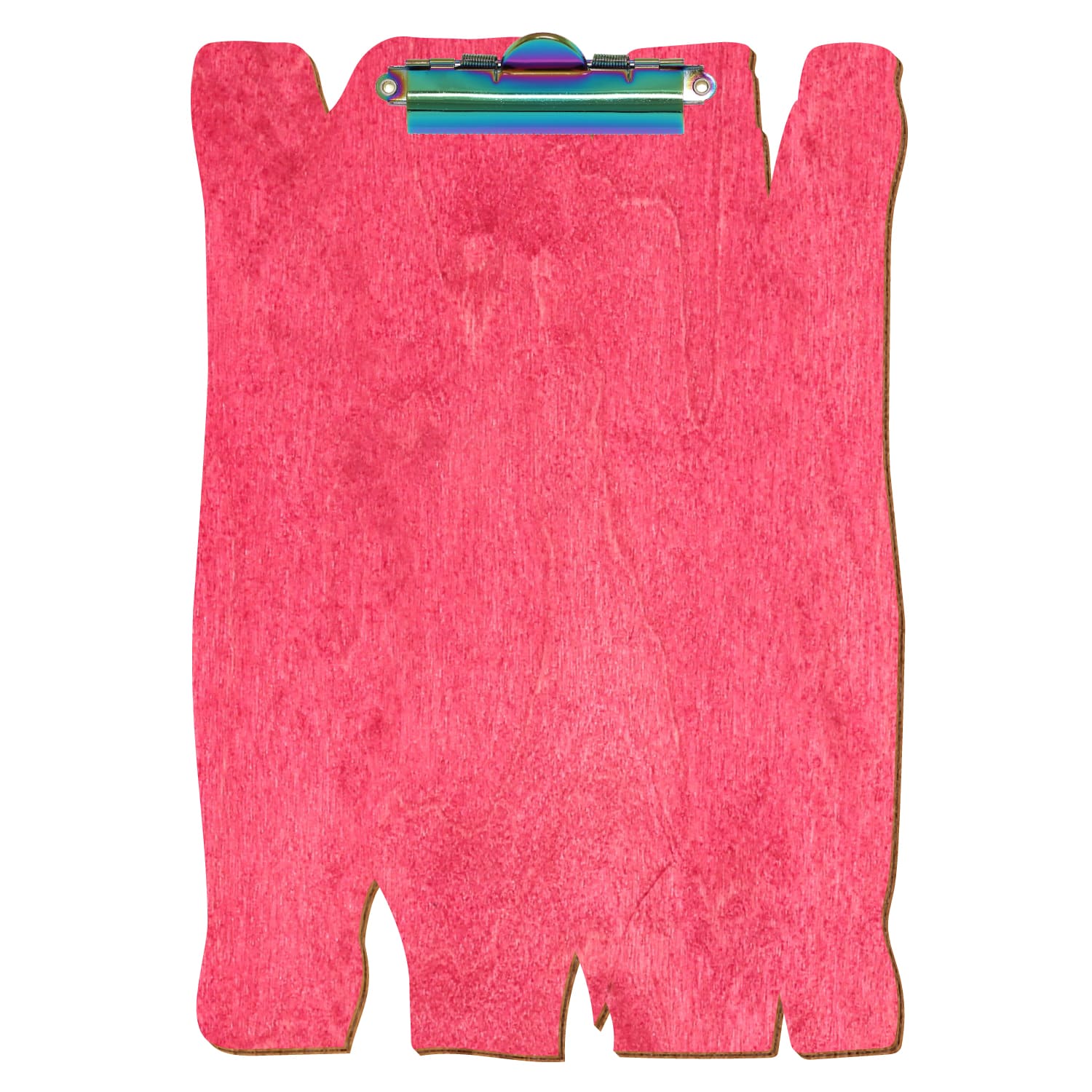 Klemmbrett Holzbrettform Dunkelpink A4 hochkant Zahnklemme Regenbogen
