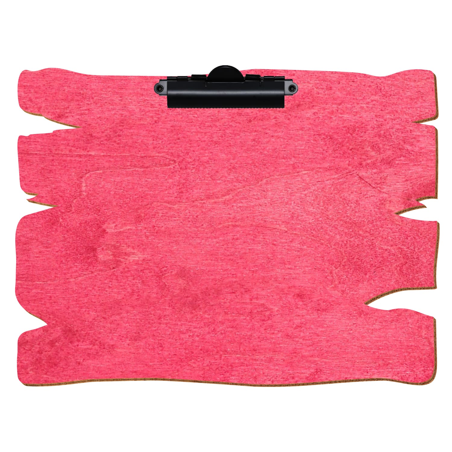 Klemmbrett Holzbrettform Dunkelpink A4 querkant Zahnklemme schwarz
