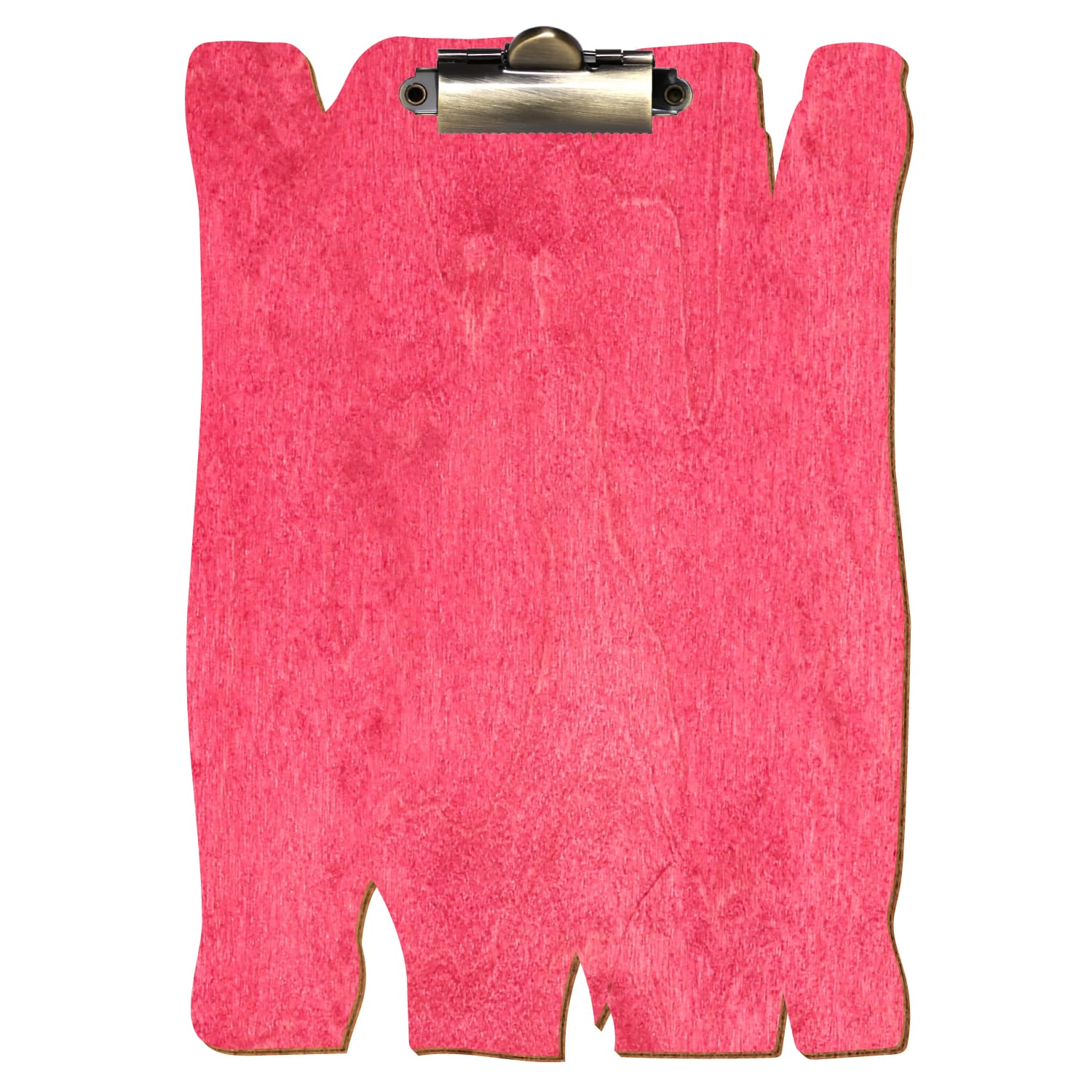Klemmbrett Holzbrettform Dunkelpink A5 hochkant Zahnklemme antik