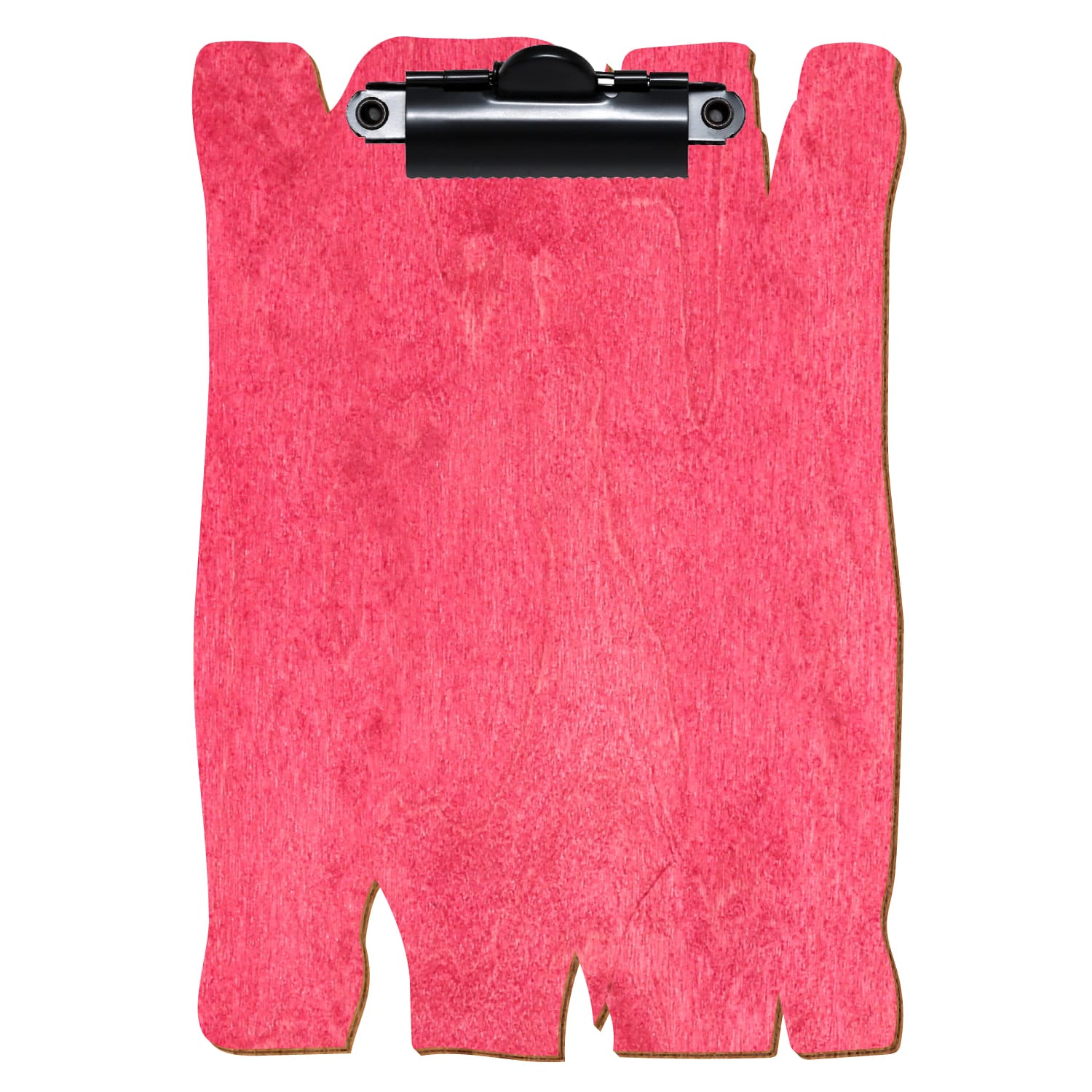 Klemmbrett Holzbrettform Dunkelpink A6 hochkant Zahnklemme schwarz