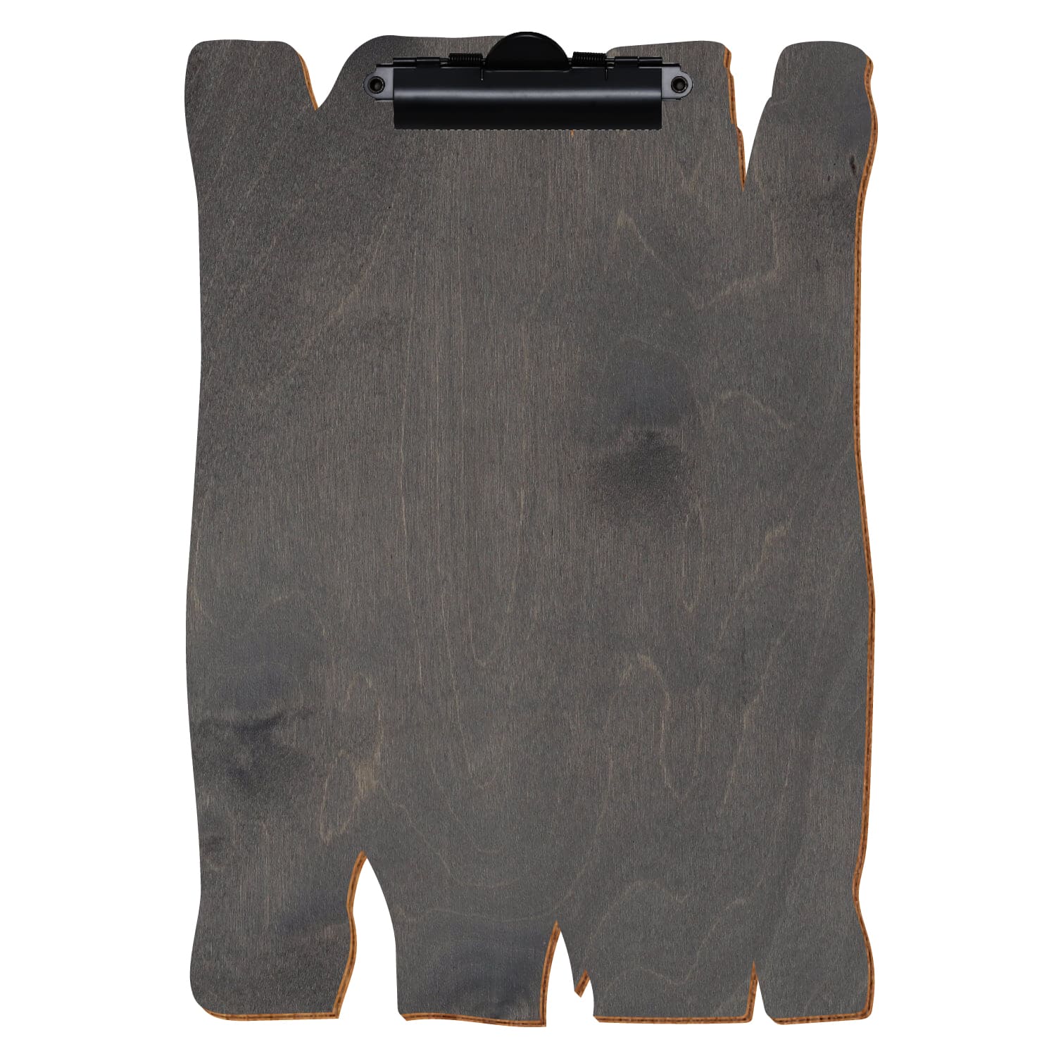 Klemmbrett Holzbrettform Grau A4 hochkant Zahnklemme schwarz