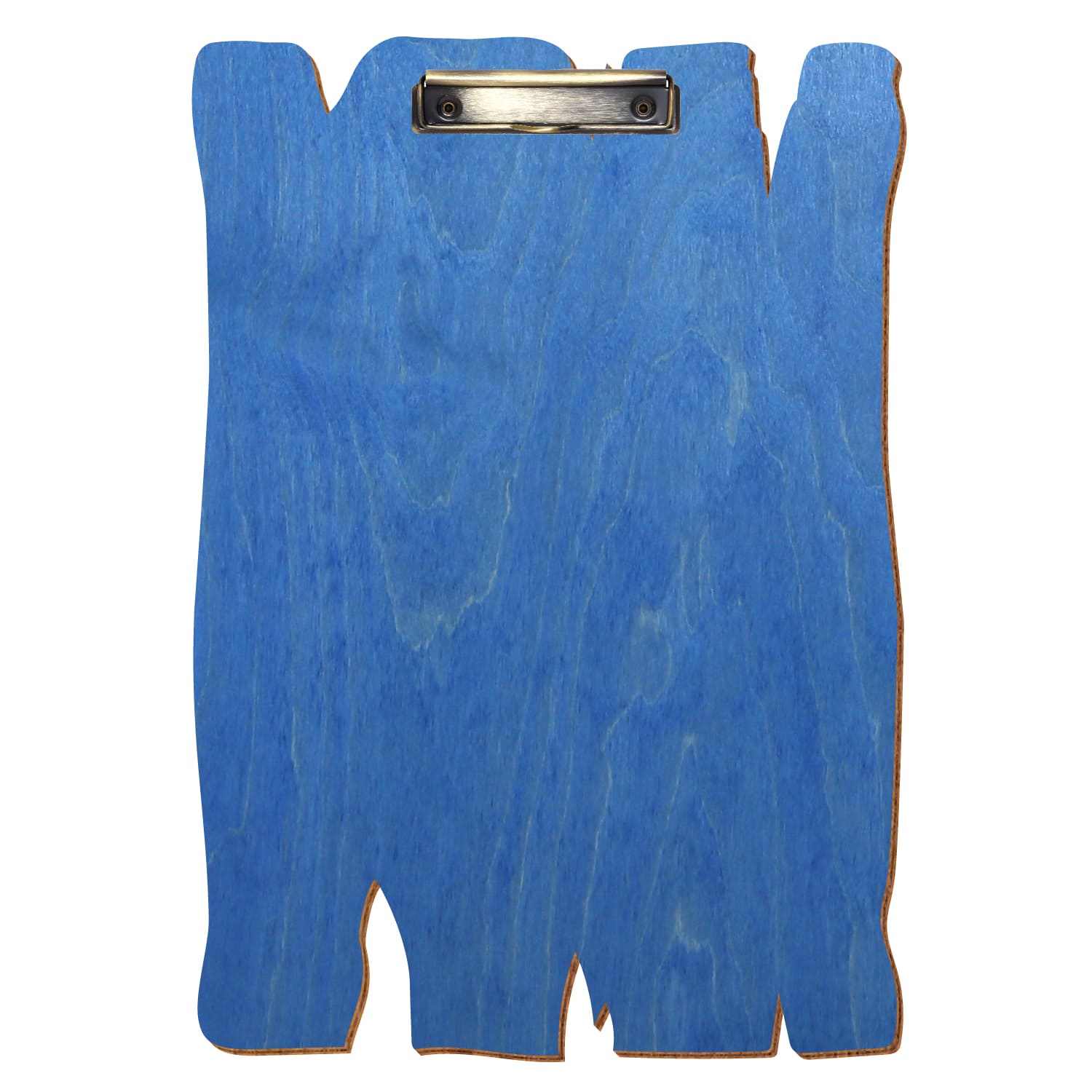 Klemmbrett Holzbrettform Kornblumenblau A3 hochkant Bügelklemme antik