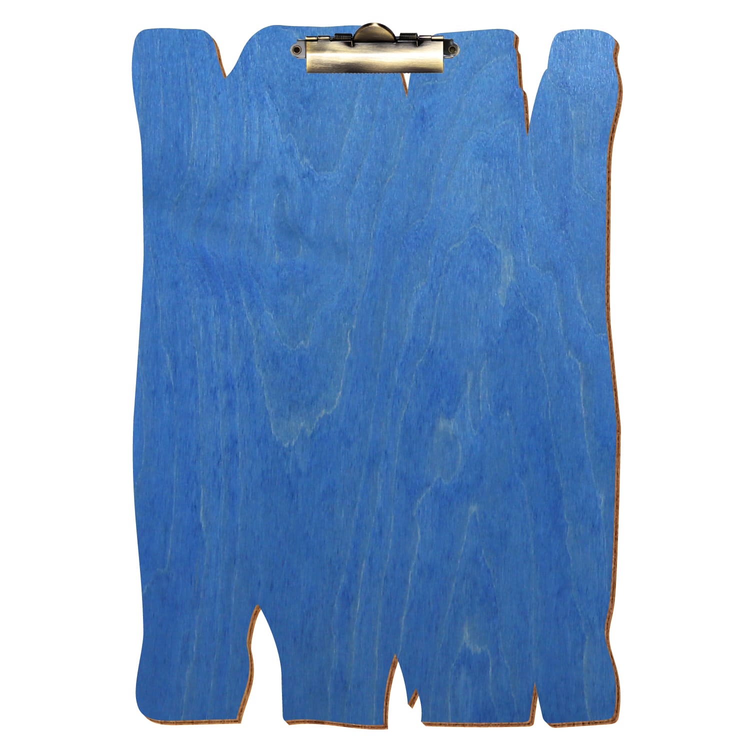 Klemmbrett Holzbrettform Kornblumenblau A3 hochkant Zahnklemme antik