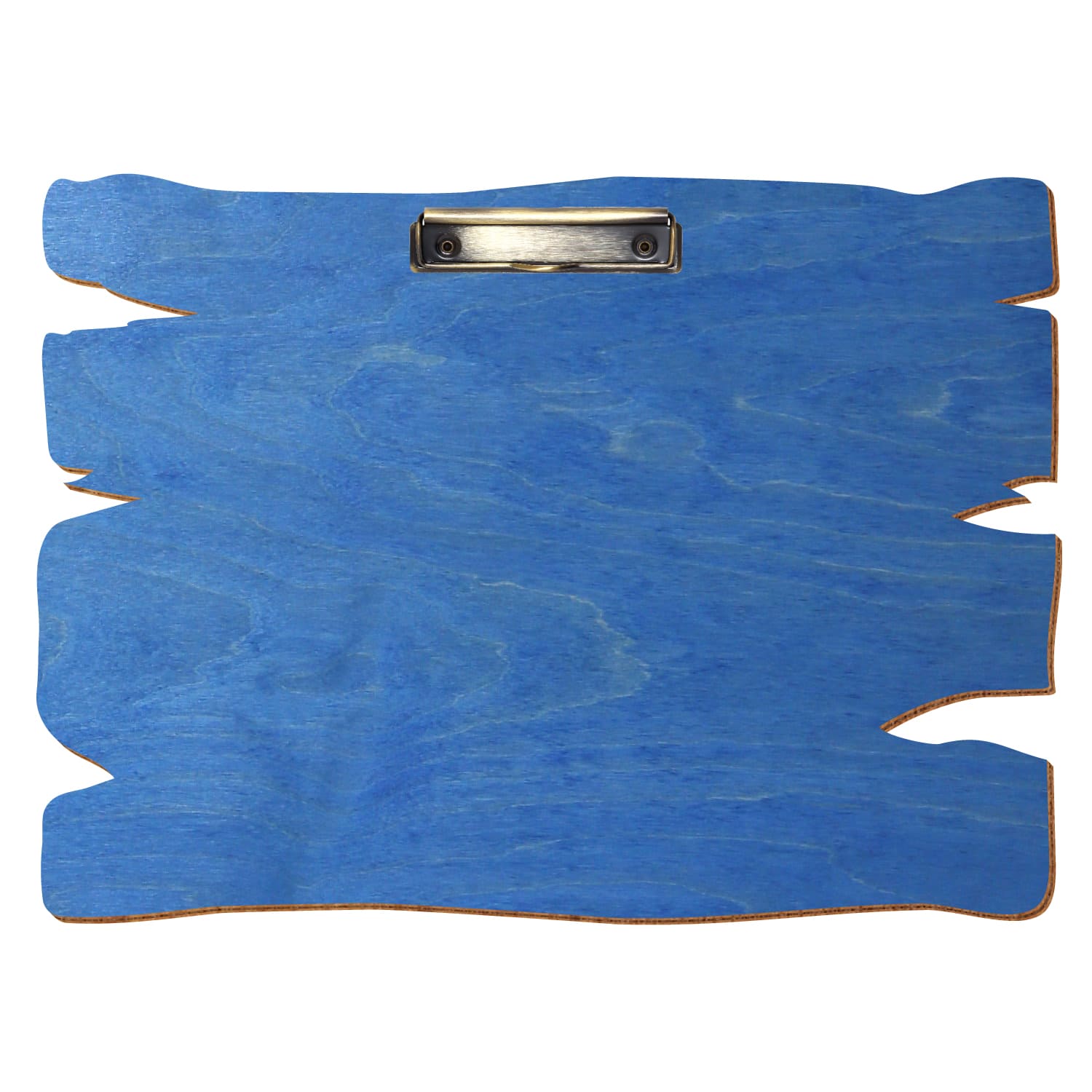 Klemmbrett Holzbrettform Kornblumenblau A3 querkant Bügelklemme antik