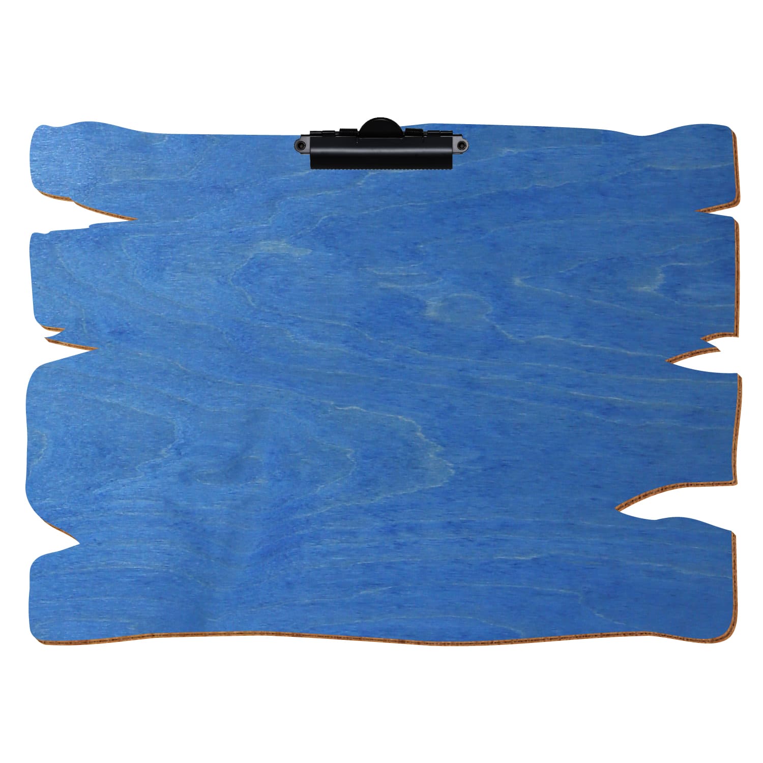 Klemmbrett Holzbrettform Kornblumenblau A3 querkant Zahnklemme schwarz
