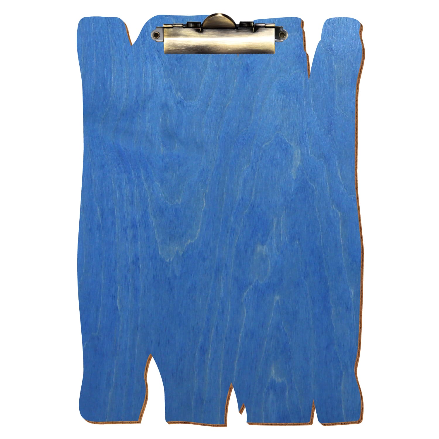 Klemmbrett Holzbrettform Kornblumenblau A4 hochkant Zahnklemme antik