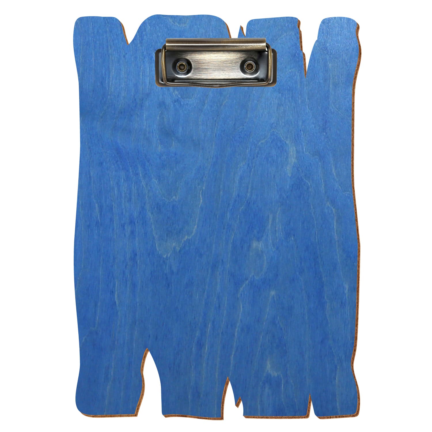 Klemmbrett Holzbrettform Kornblumenblau A5 hochkant Bügelklemme antik
