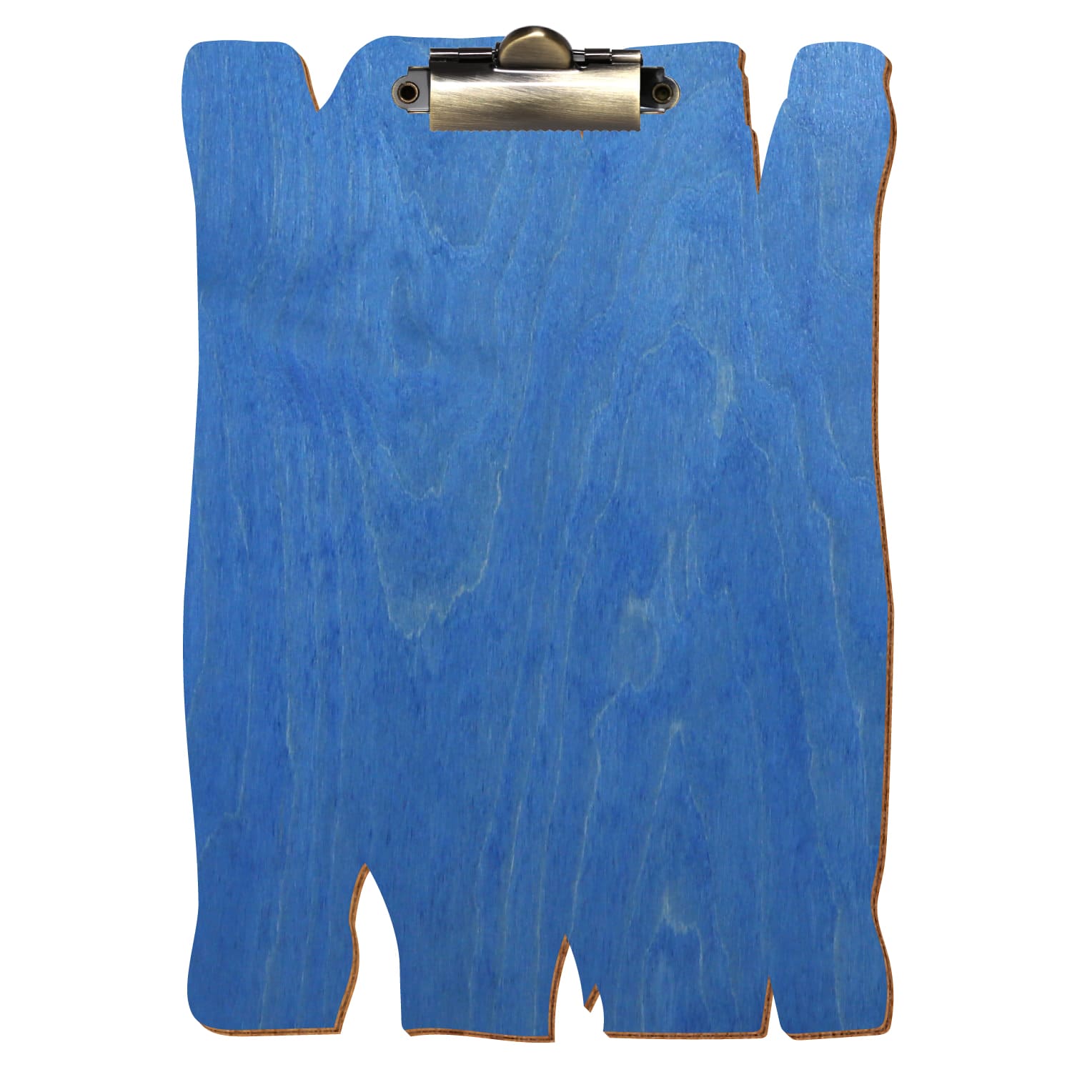 Klemmbrett Holzbrettform Kornblumenblau A5 hochkant Zahnklemme antik