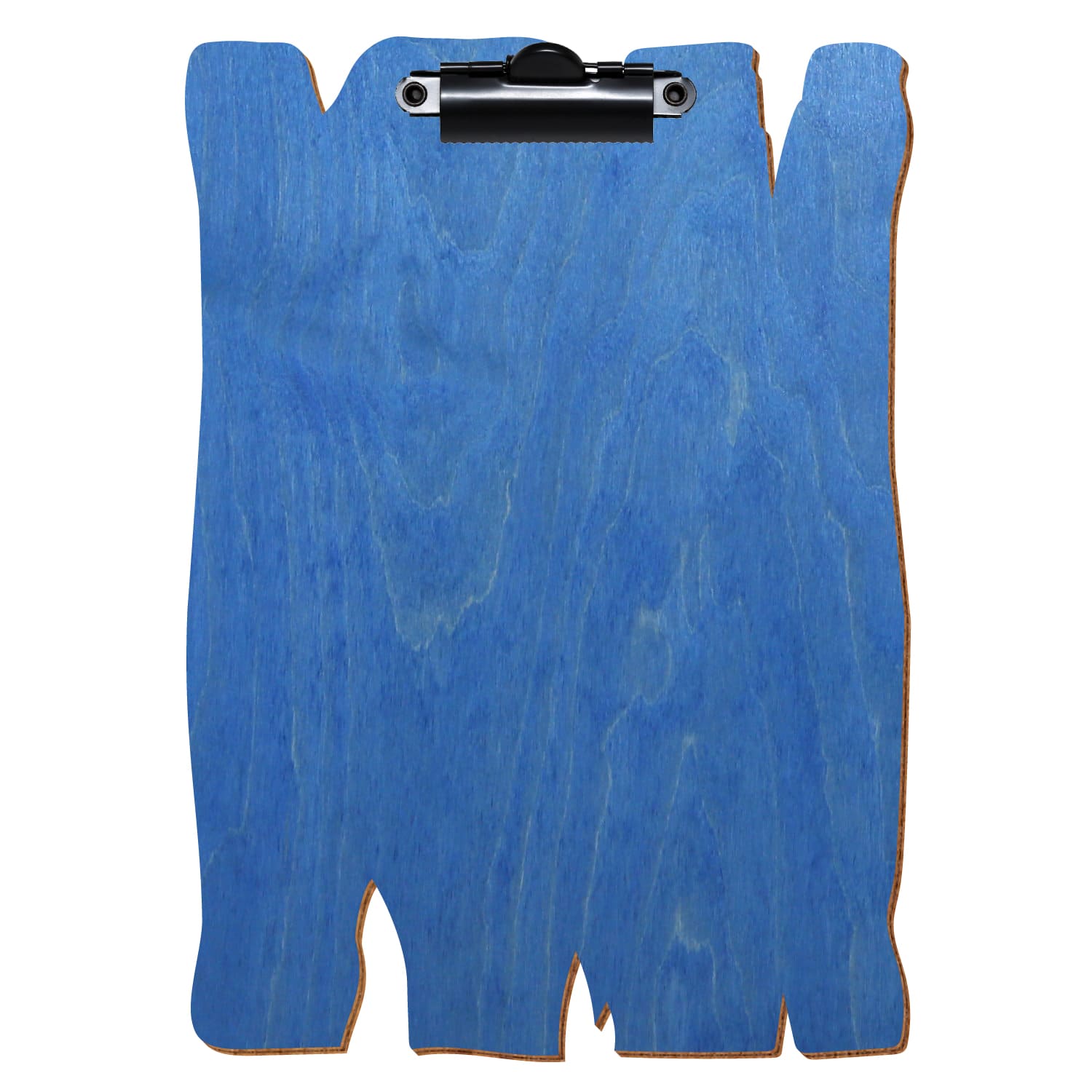 Klemmbrett Holzbrettform Kornblumenblau A5 hochkant Zahnklemme schwarz