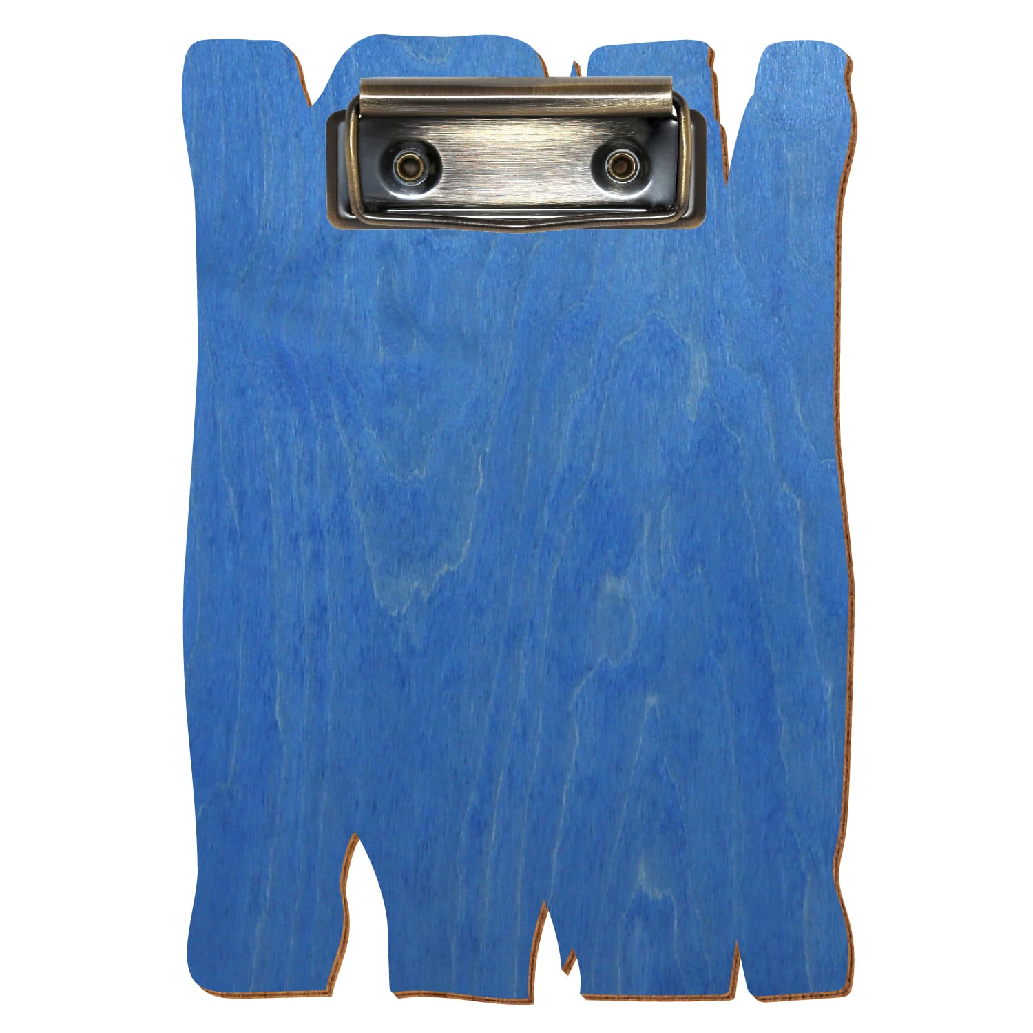 Klemmbrett Holzbrettform Kornblumenblau A6 hochkant Bügelklemme antik