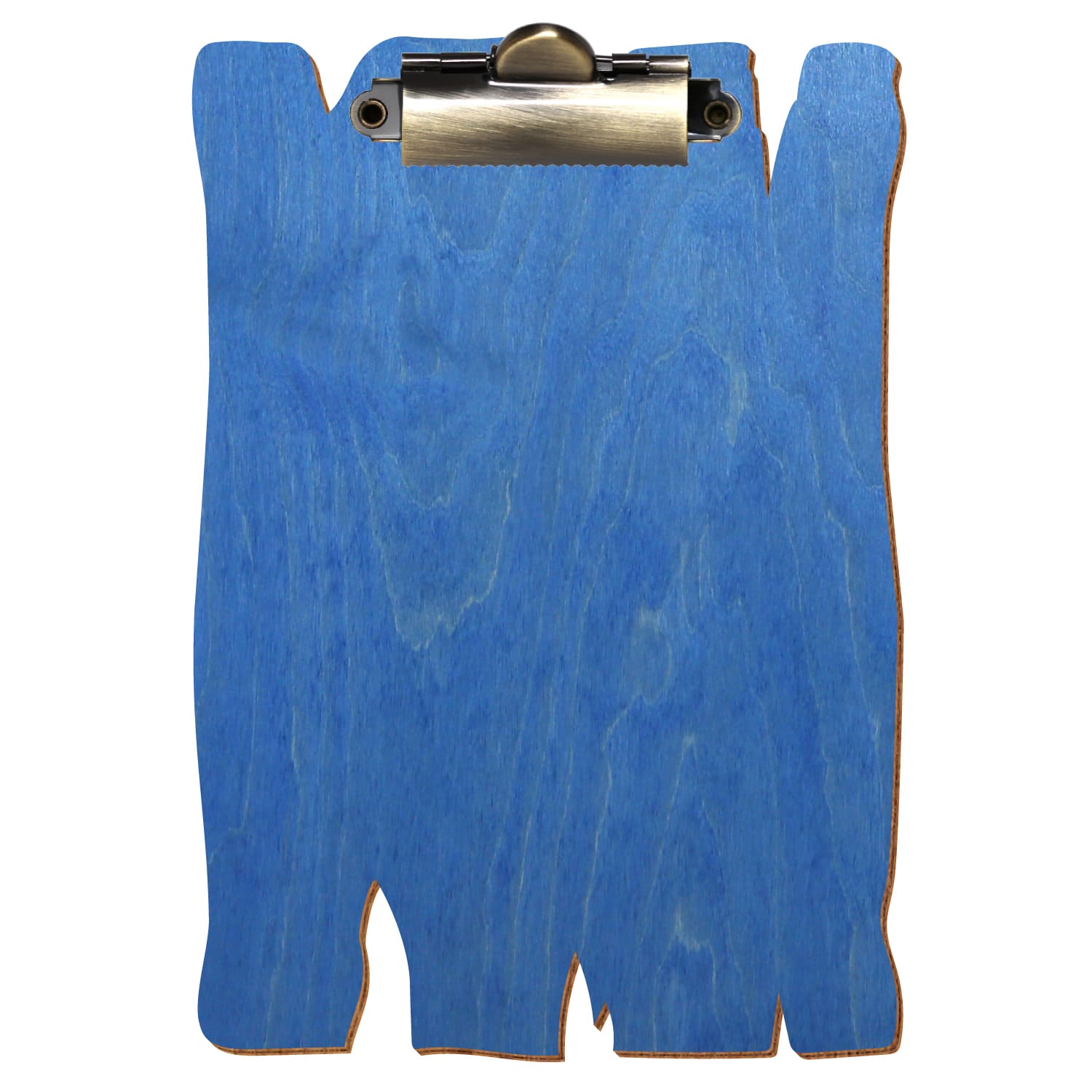 Klemmbrett Holzbrettform Kornblumenblau A6 hochkant Zahnklemme antik