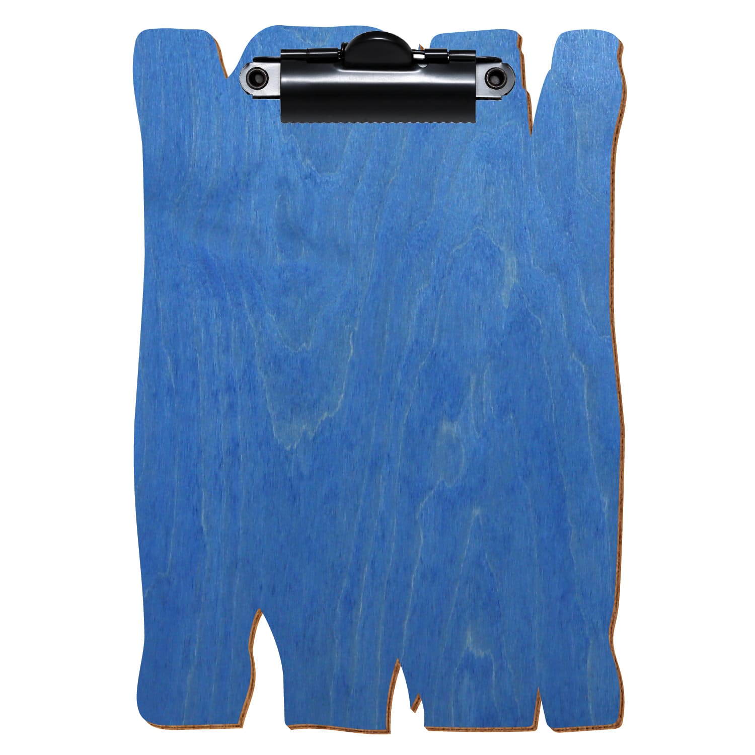 Klemmbrett Holzbrettform Kornblumenblau A6 hochkant Zahnklemme schwarz