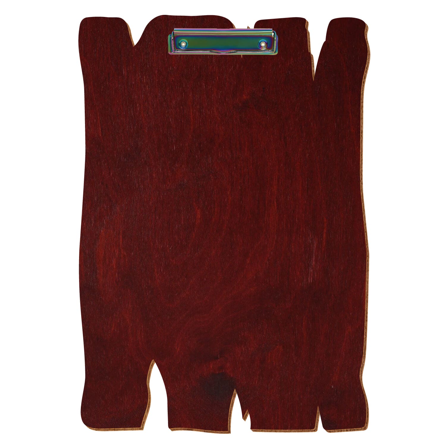 Klemmbrett Holzbrettform Mahagoni A3 hochkant Bügelklemme Regenbogen