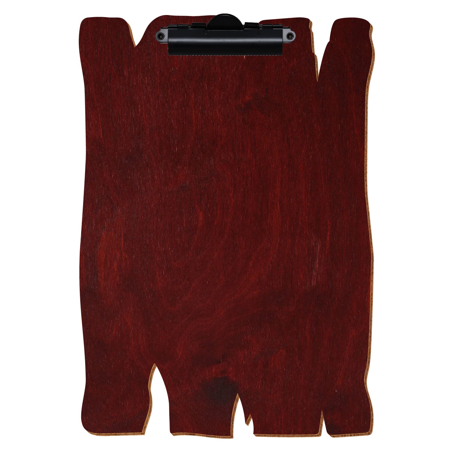 Klemmbrett Holzbrettform Mahagoni A4 hochkant Zahnklemme schwarz