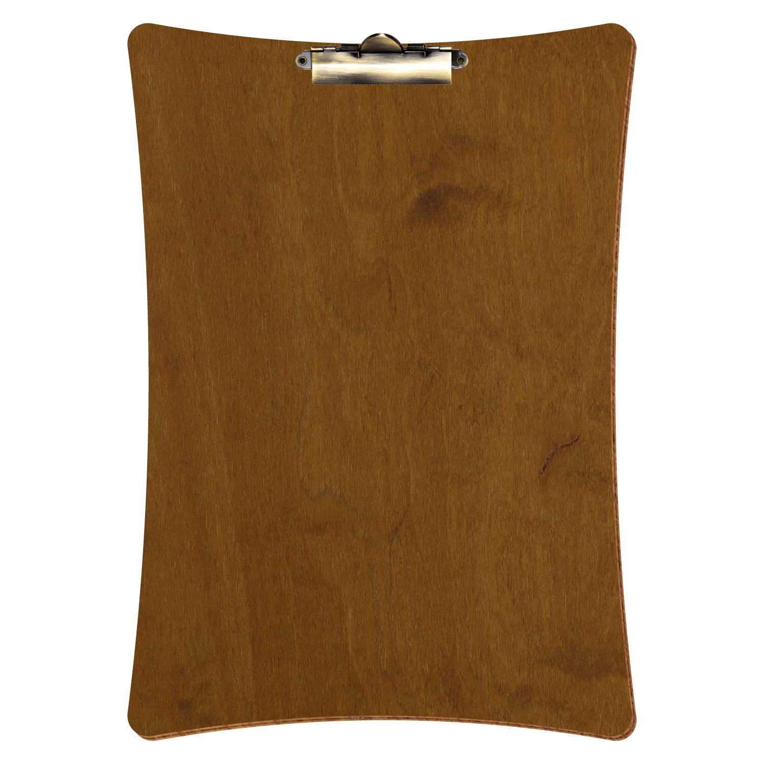 Klemmbrett konkav Teak A3 hochkant Zahnklemme antik