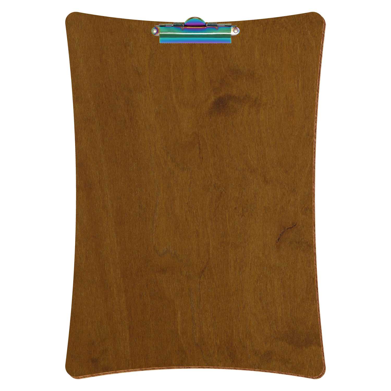 Klemmbrett konkav Teak A3 hochkant Zahnklemme Regenbogen