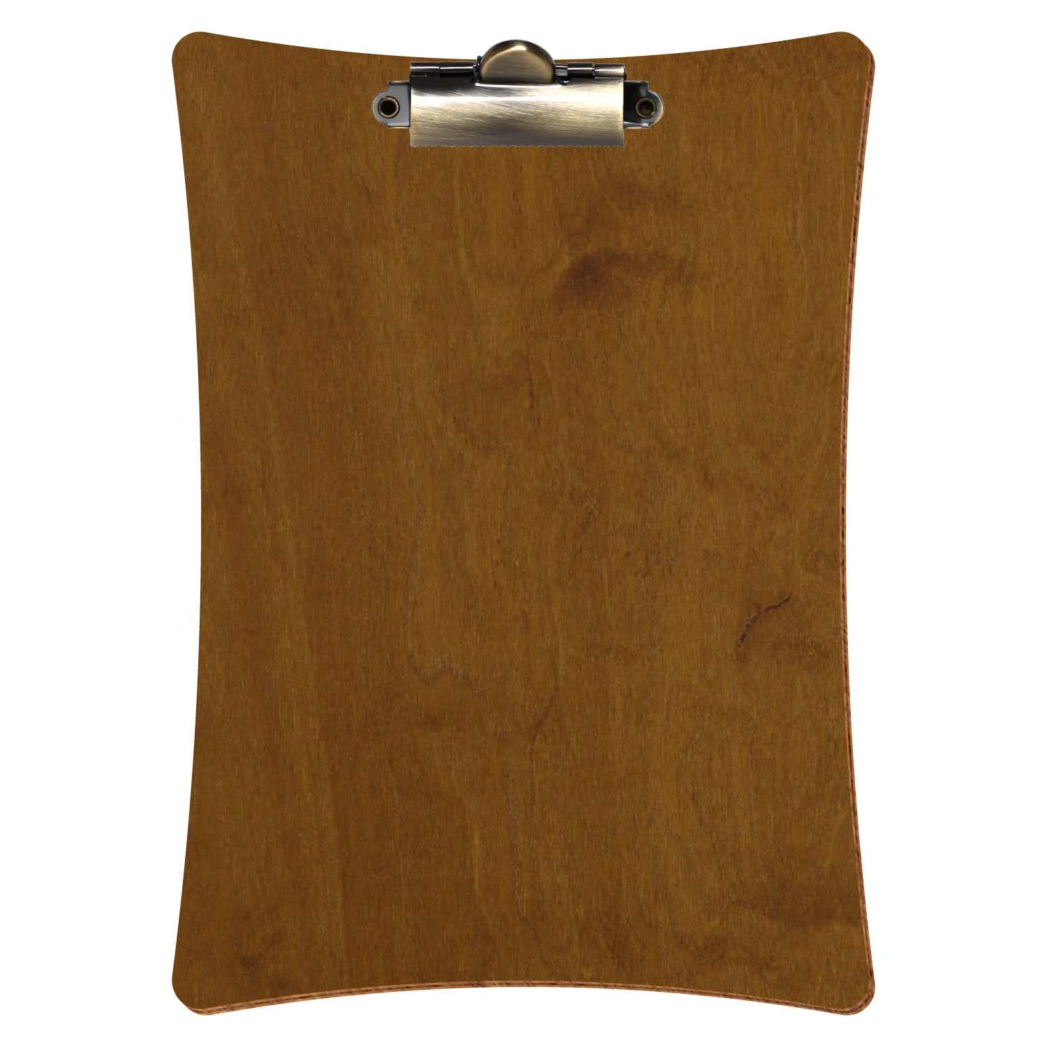 Klemmbrett konkav Teak A5 hochkant Zahnklemme antik