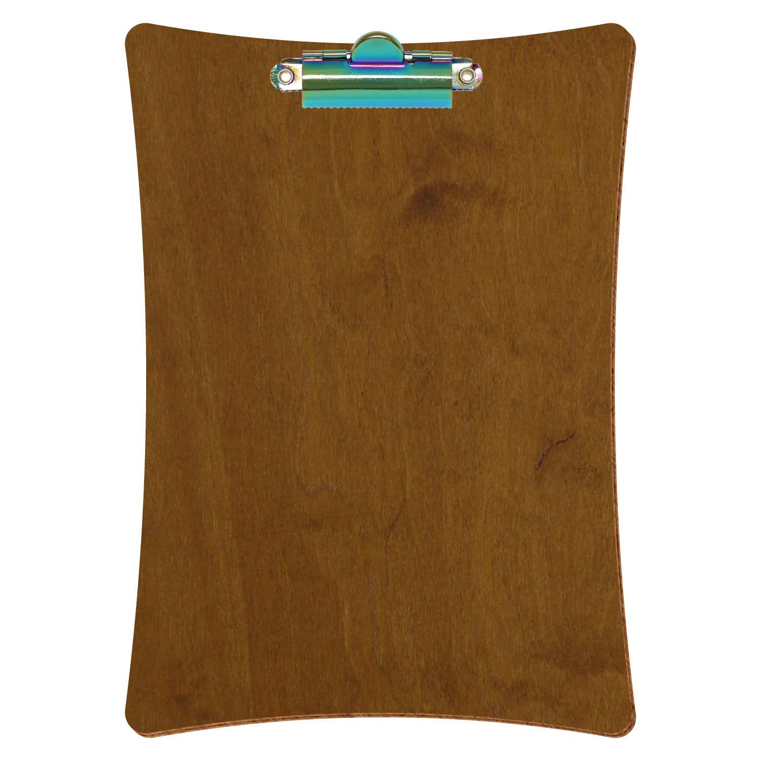 Klemmbrett konkav Teak A5 hochkant Zahnklemme Regenbogen