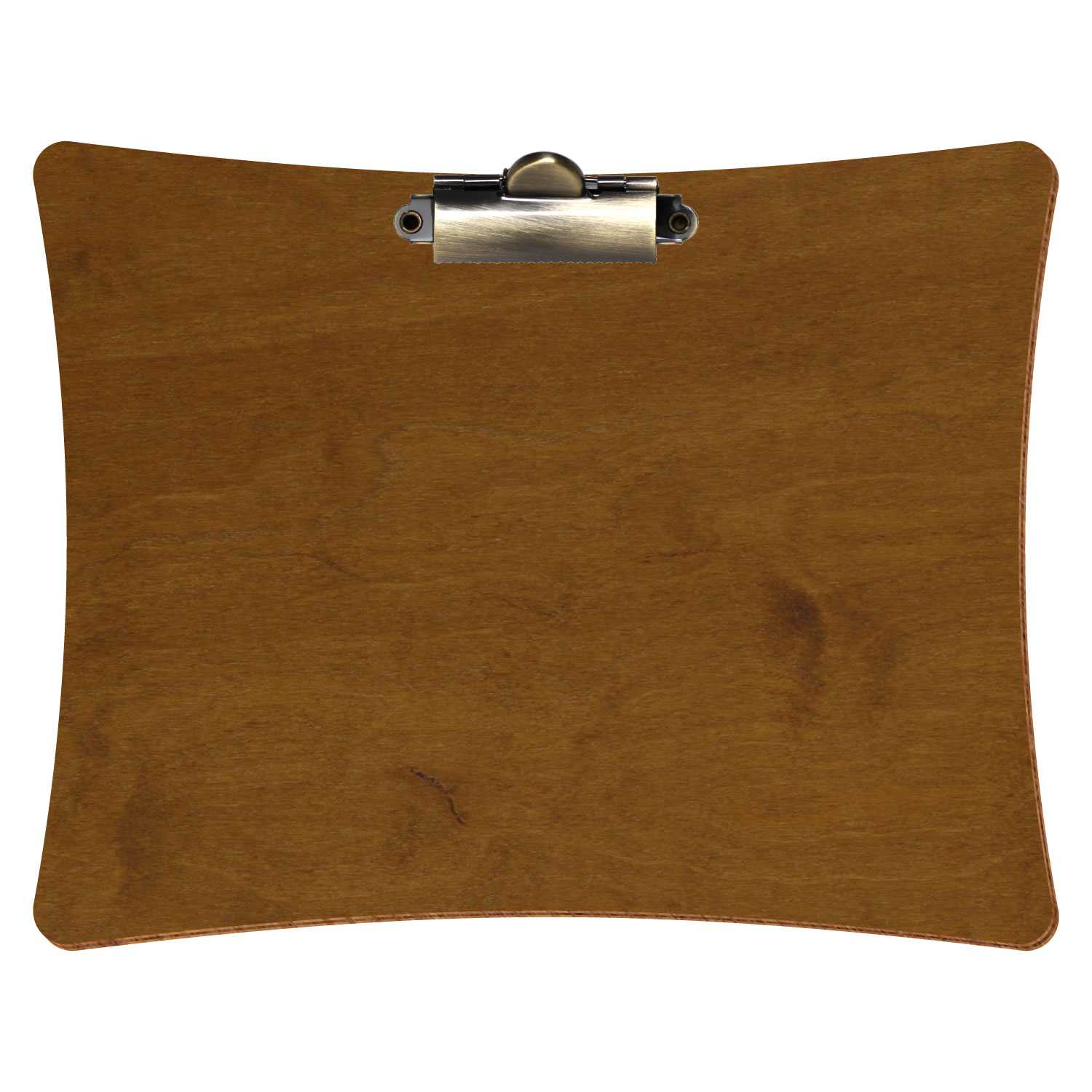 Klemmbrett konkav Teak A5 querkant Zahnklemme antik