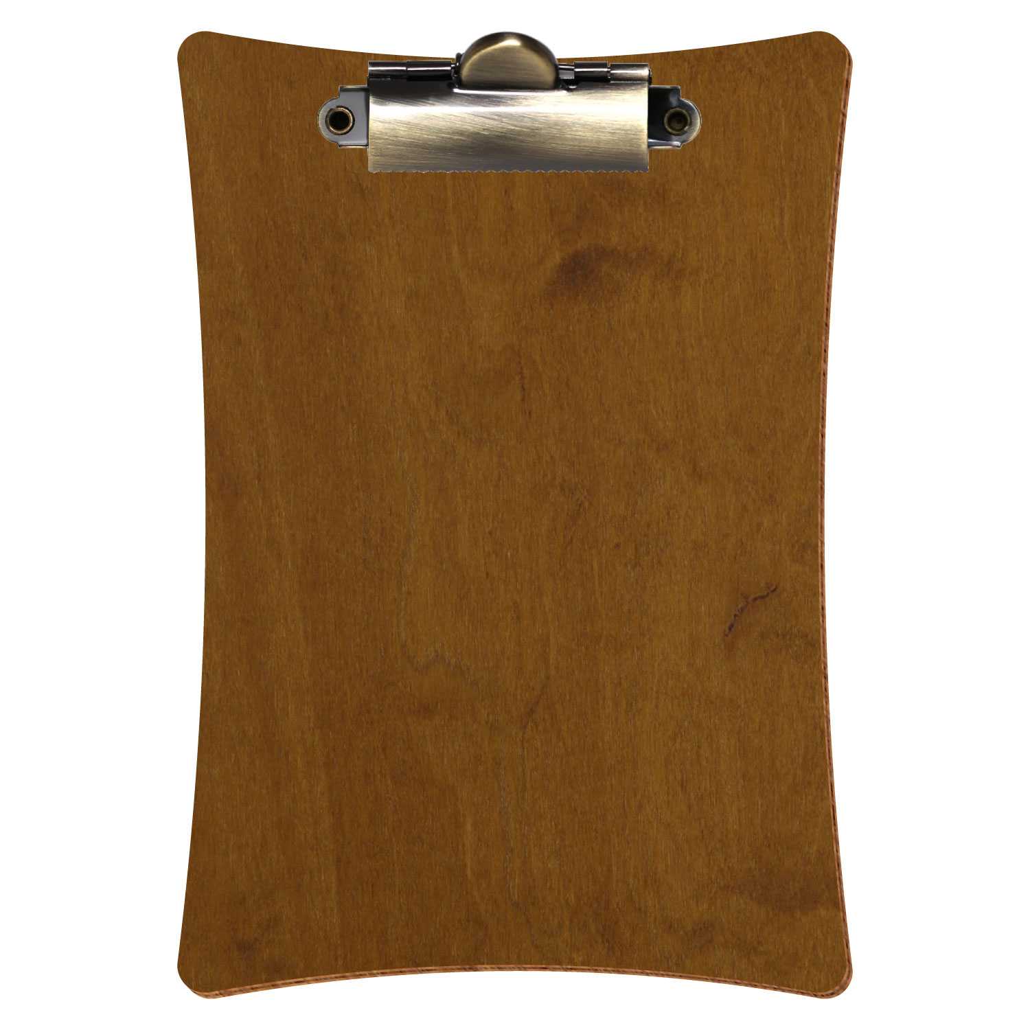 Klemmbrett konkav Teak A6 hochkant Zahnklemme antik