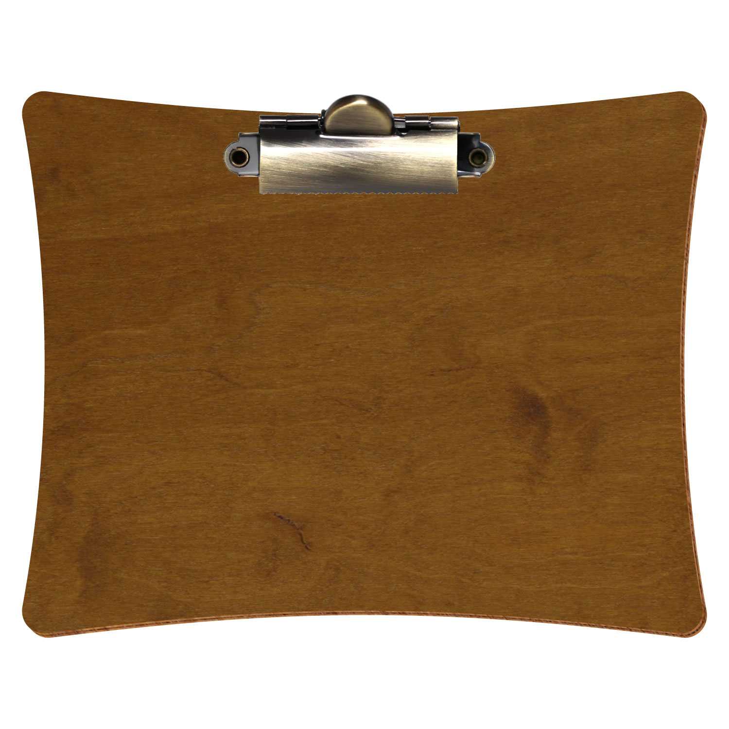 Klemmbrett konkav Teak A6 querkant Zahnklemme antik