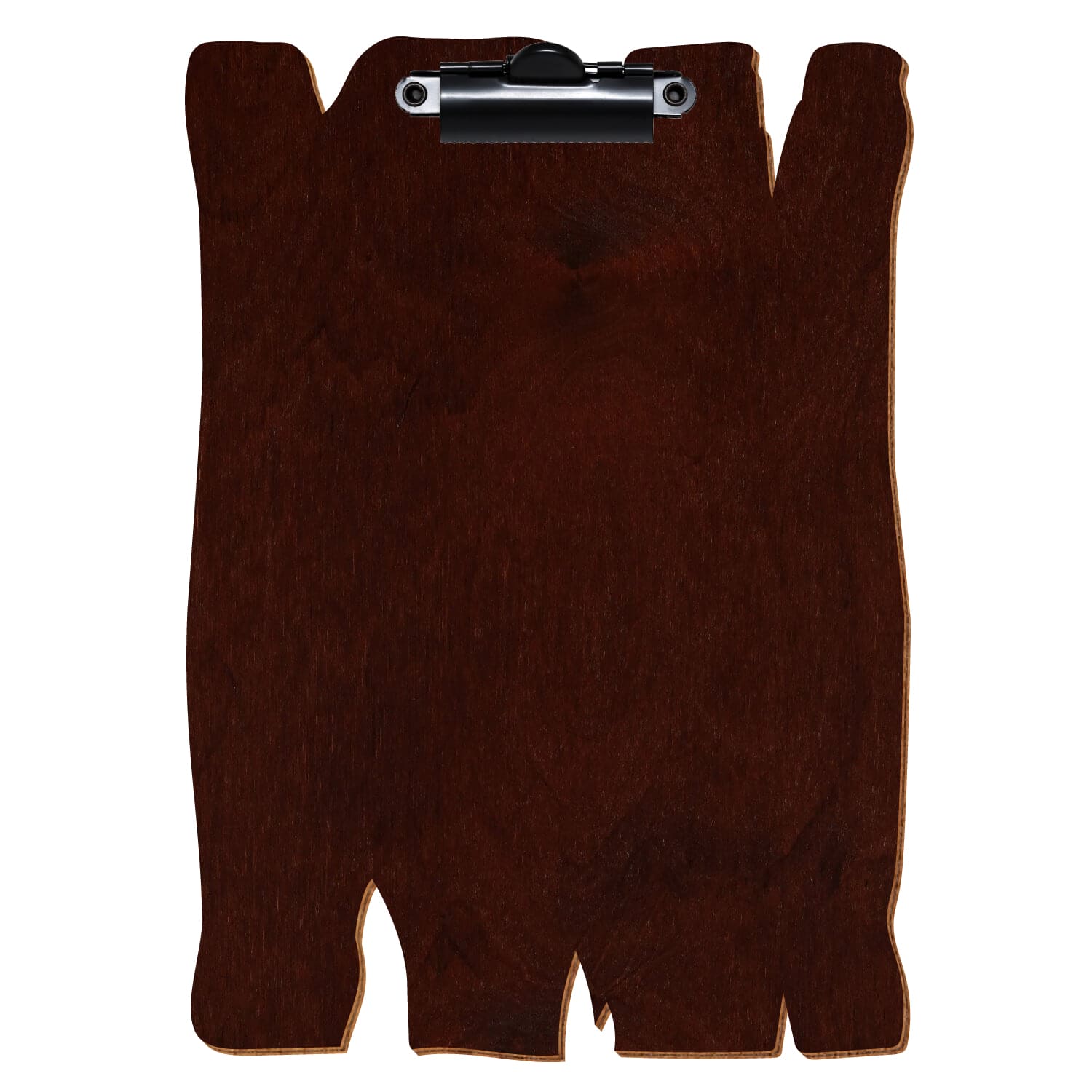 Klemmbrett Holzbrettform Nussbaum dunkel A5 hochkant Zahnklemme schwarz