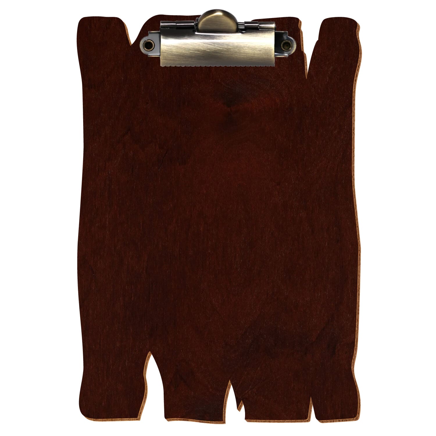 Klemmbrett Holzbrettform Nussbaum dunkel A6 hochkant Zahnklemme antik