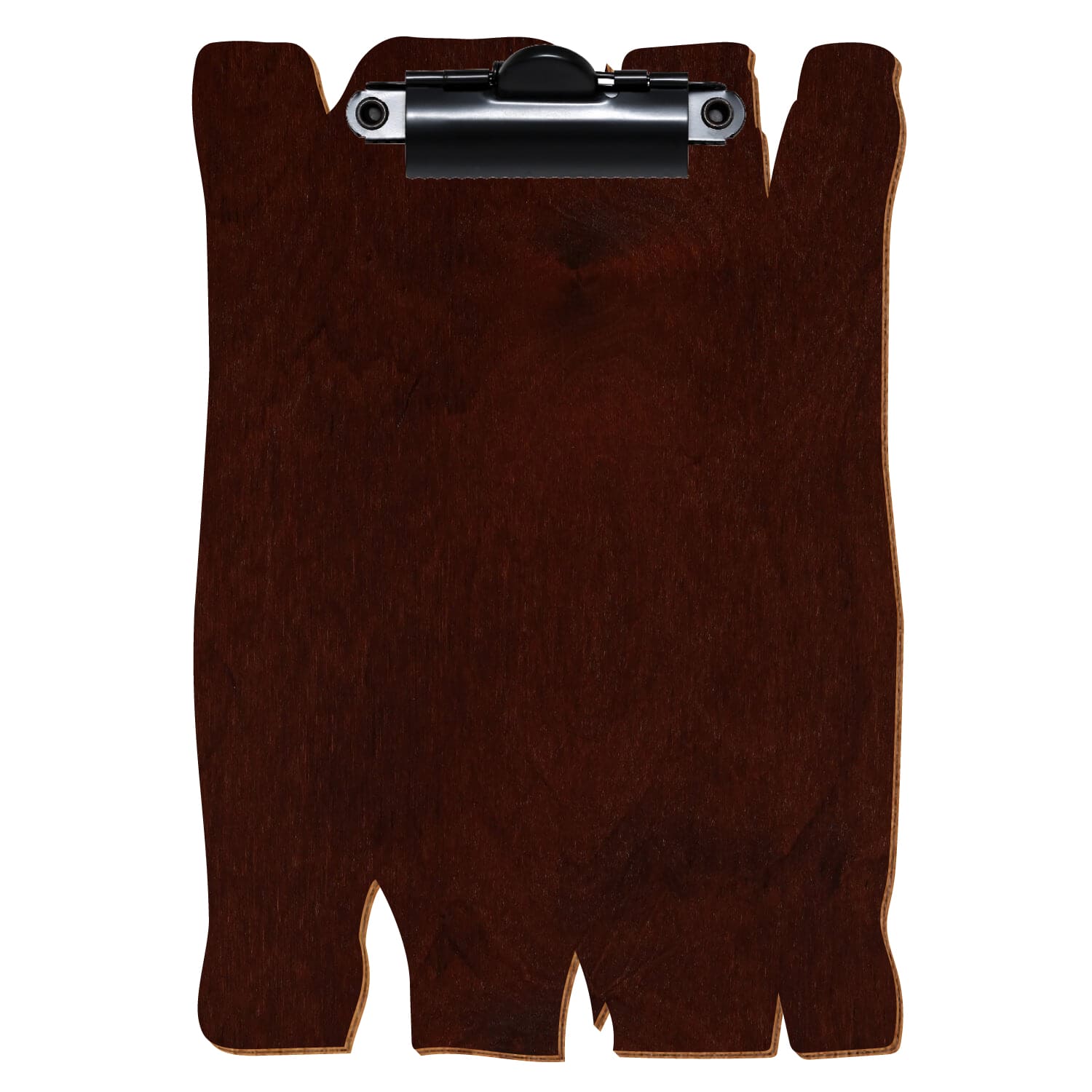 Klemmbrett Holzbrettform Nussbaum dunkel A6 hochkant Zahnklemme schwarz