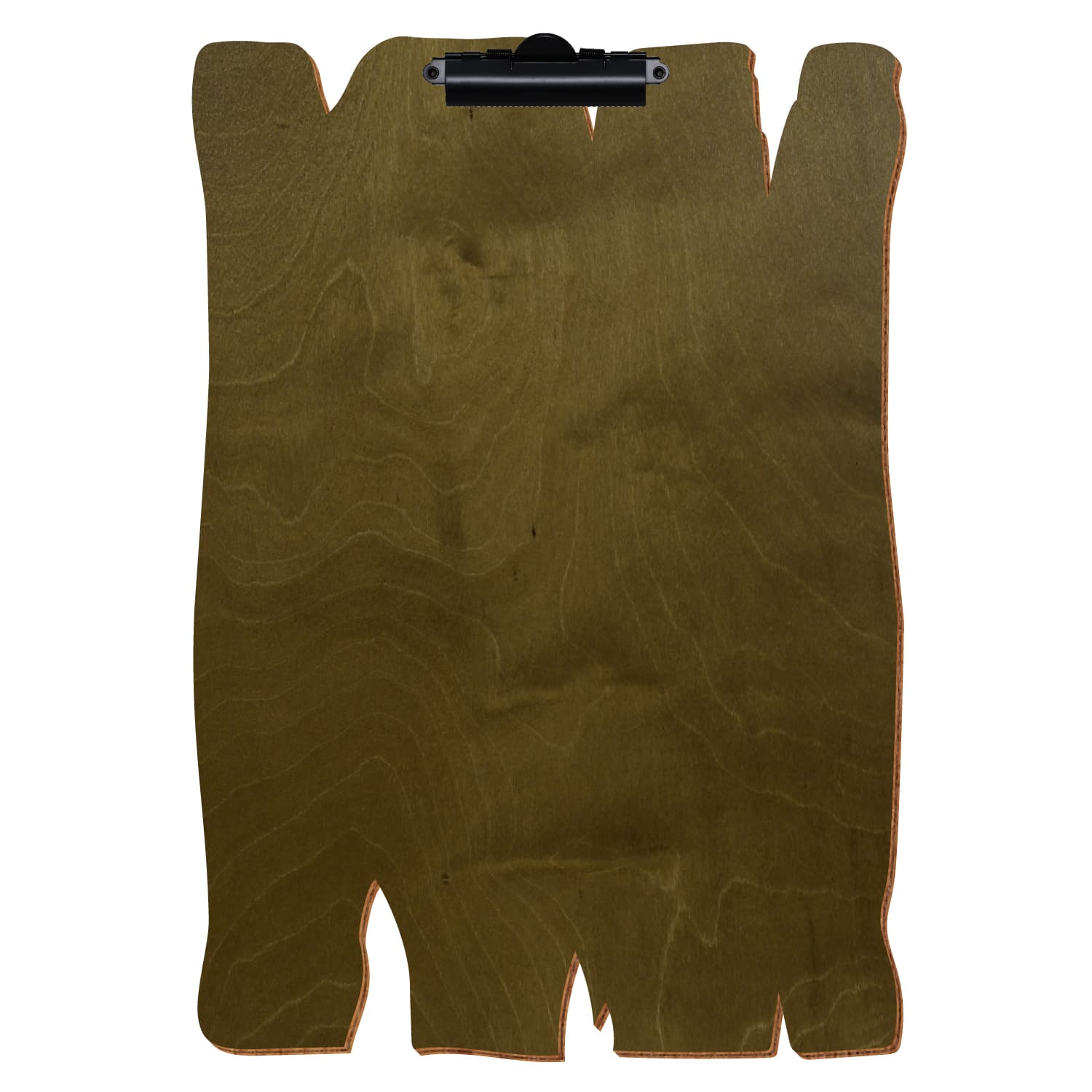 Klemmbrett Holzbrettform Nussbaum hell A3 hochkant Zahnklemme schwarz