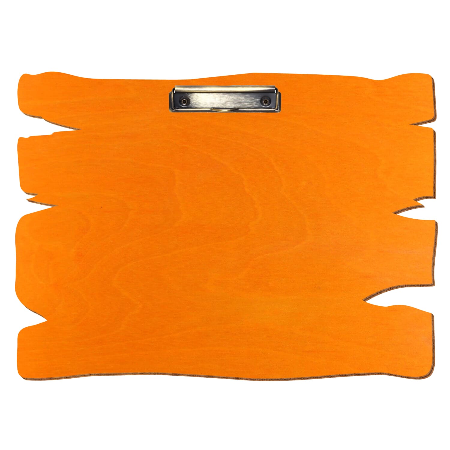 Klemmbrett Holzbrettform Orange A3 querkant Bügelklemme antik