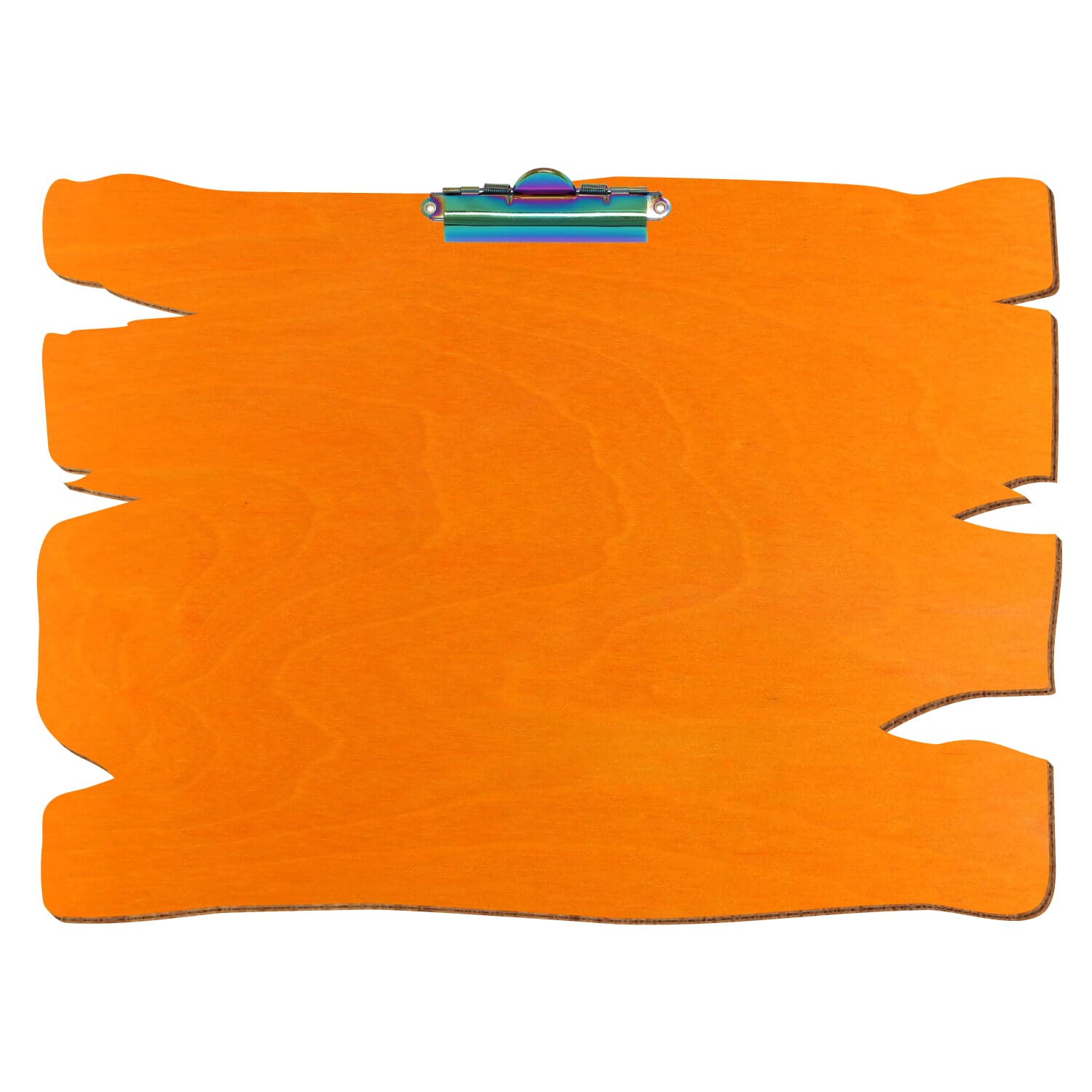 Klemmbrett Holzbrettform Orange A3 querkant Zahnklemme Regenbogen