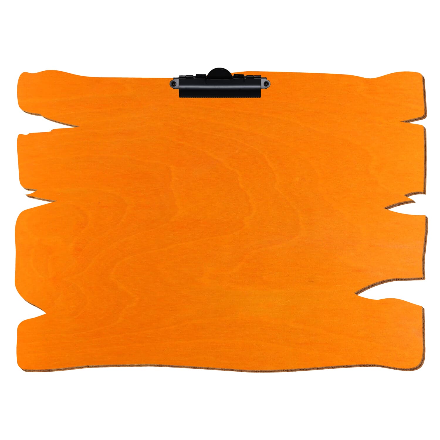Klemmbrett Holzbrettform Orange A3 querkant Zahnklemme schwarz