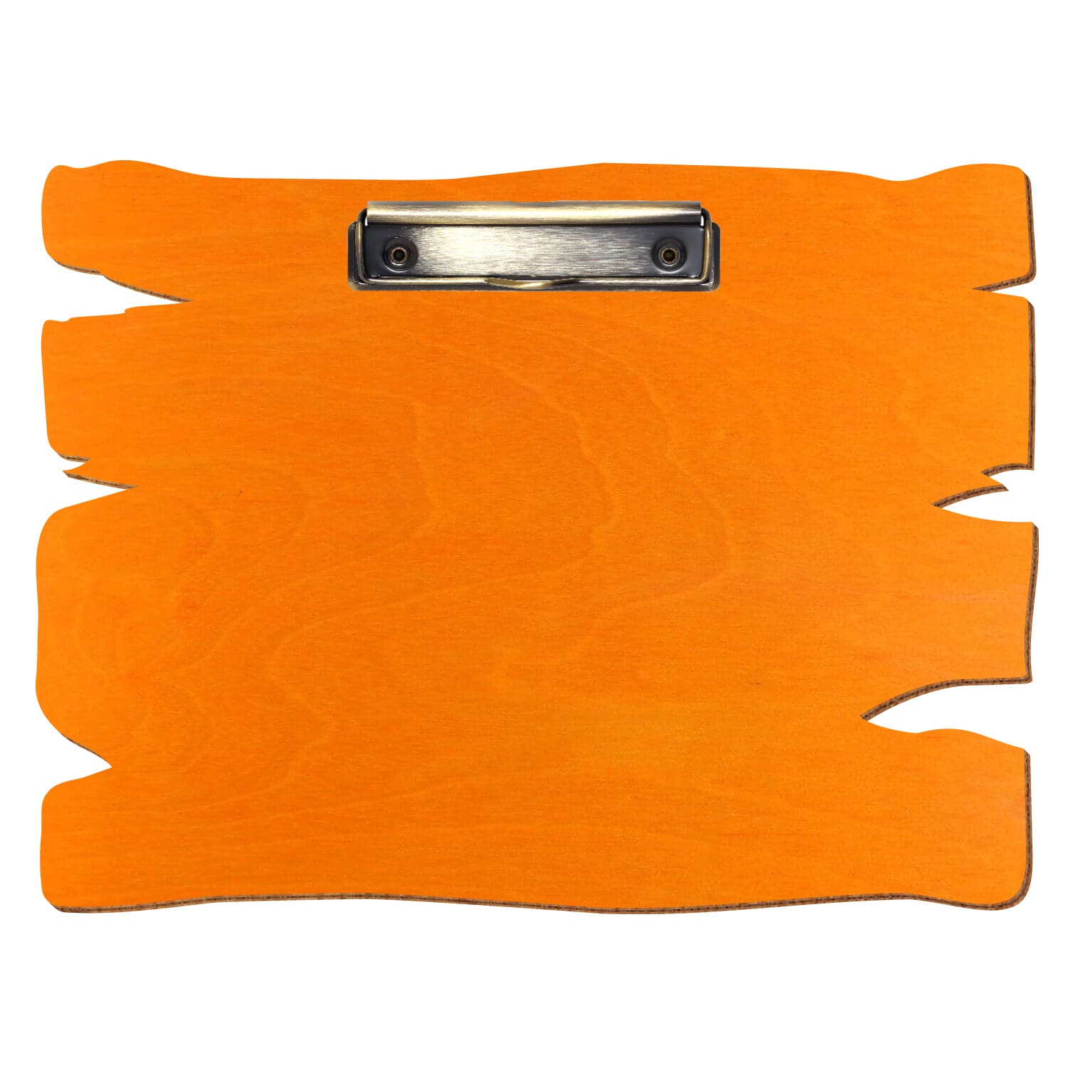 Klemmbrett Holzbrettform Orange A4 querkant Bügelklemme antik
