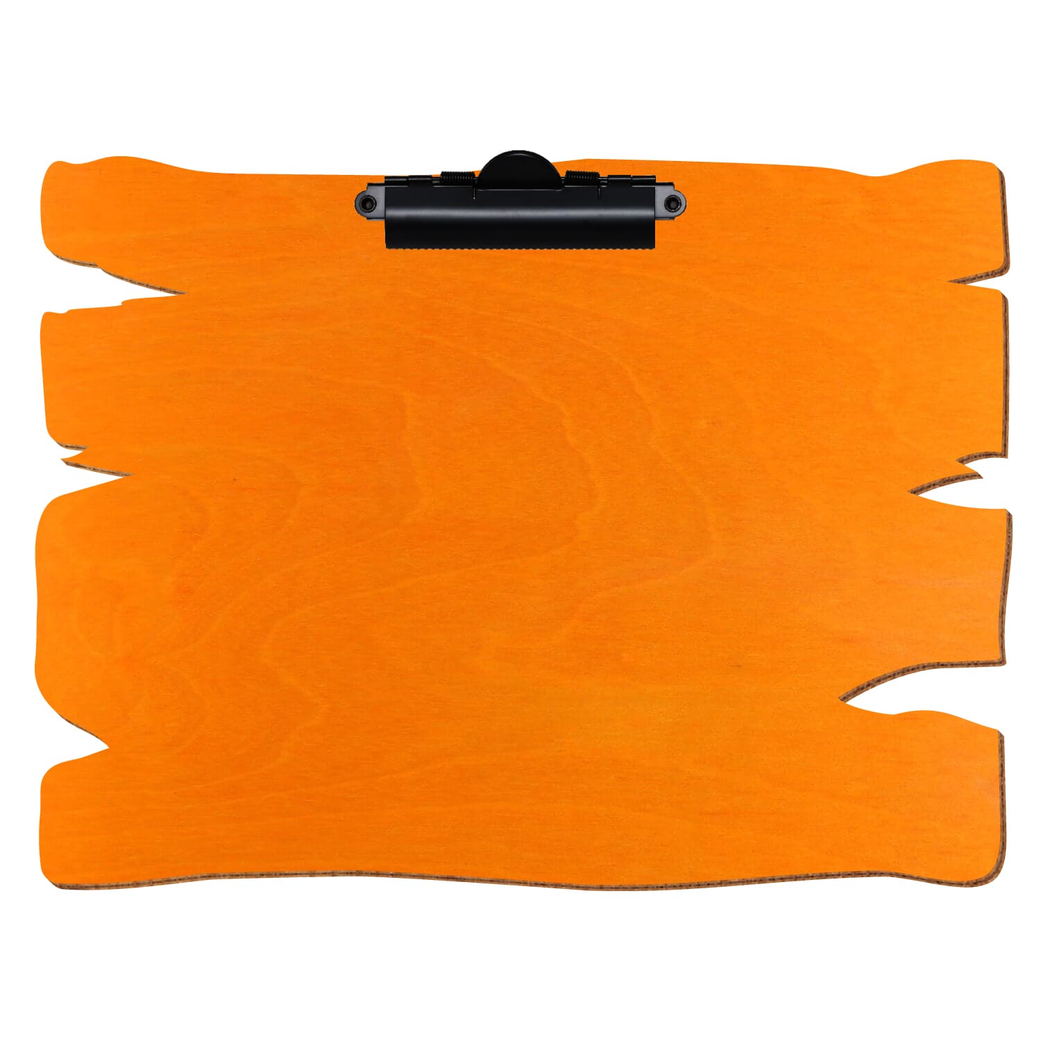 Klemmbrett Holzbrettform Orange A4 querkant Zahnklemme schwarz