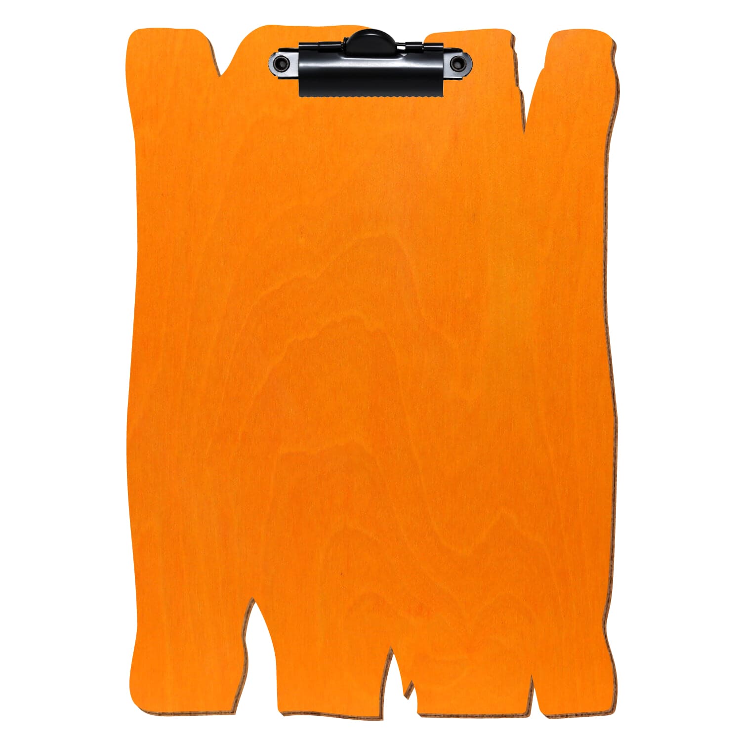 Klemmbrett Holzbrettform Orange A5 hochkant Zahnklemme schwarz