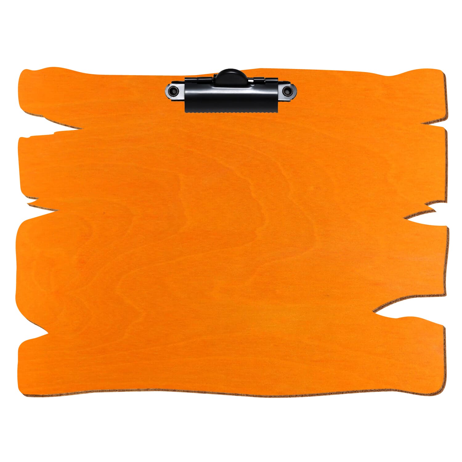 Klemmbrett Holzbrettform Orange A5 querkant Zahnklemme schwarz