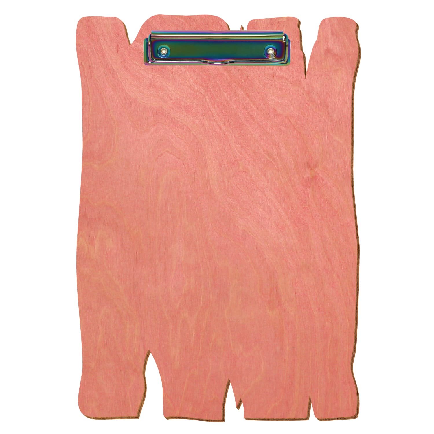 Klemmbrett Holzbrettform Rosa A4 hochkant Bügelklemme Regenbogen