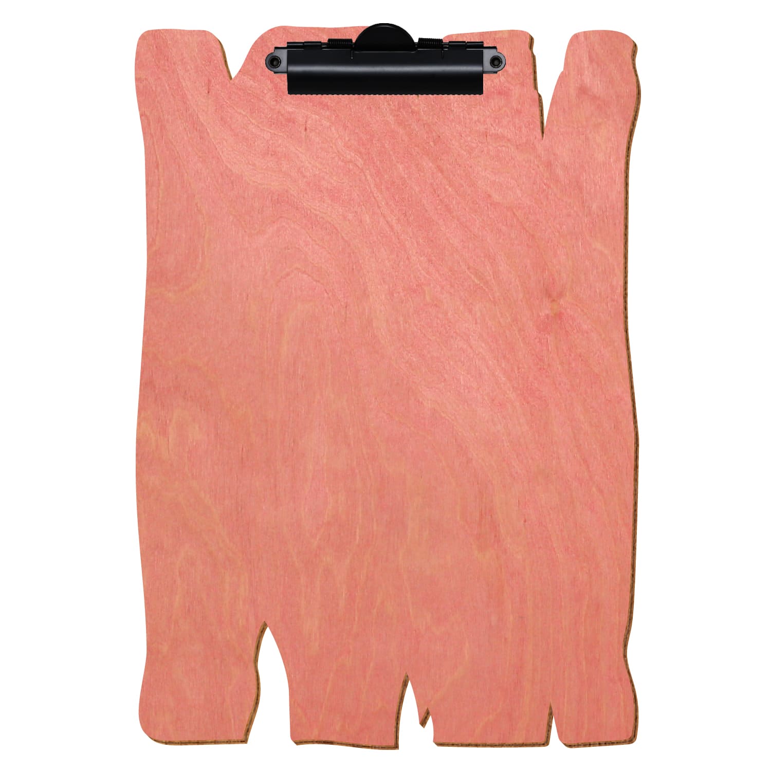 Klemmbrett Holzbrettform Rosa A4 hochkant Zahnklemme schwarz
