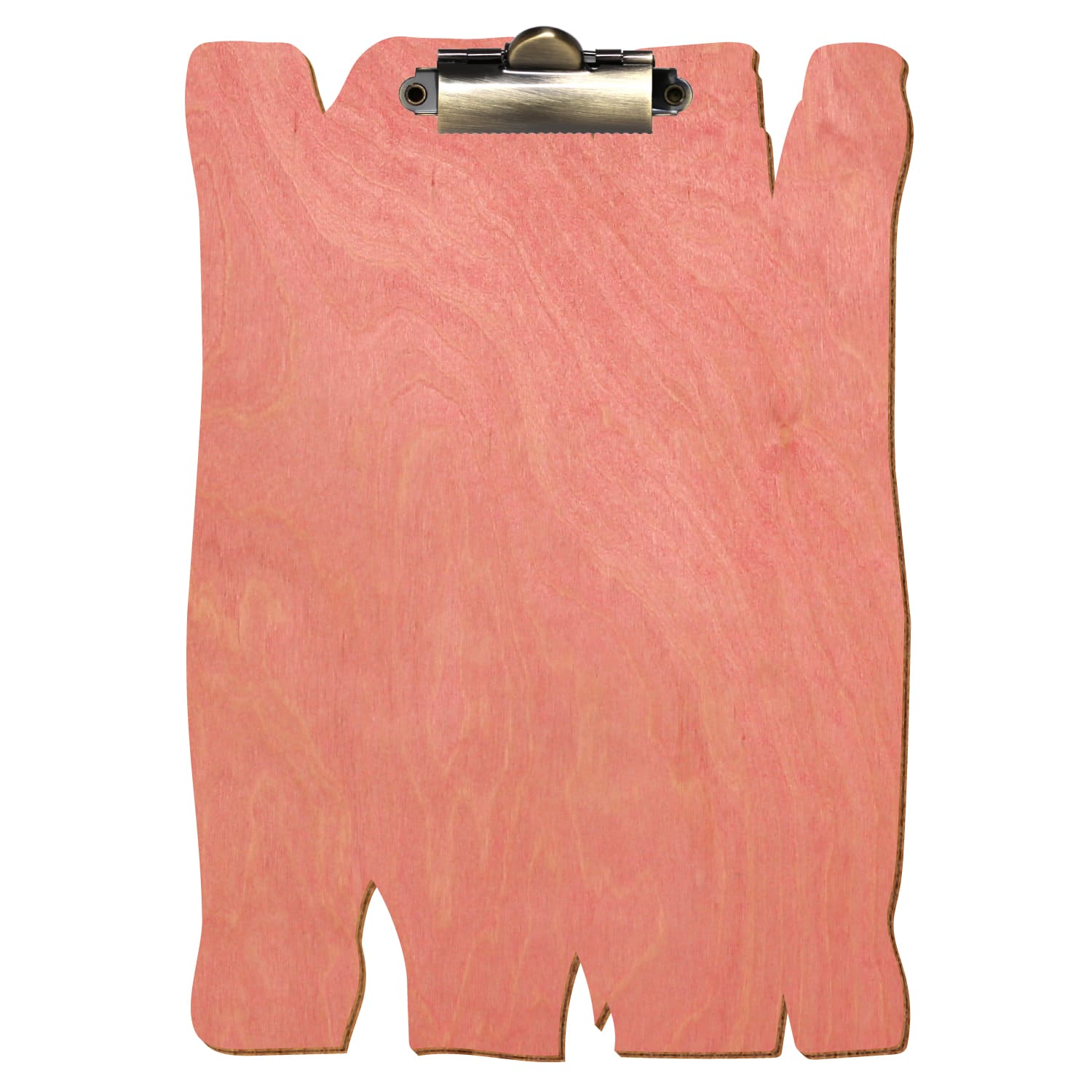 Klemmbrett Holzbrettform Rosa A5 hochkant Zahnklemme antik