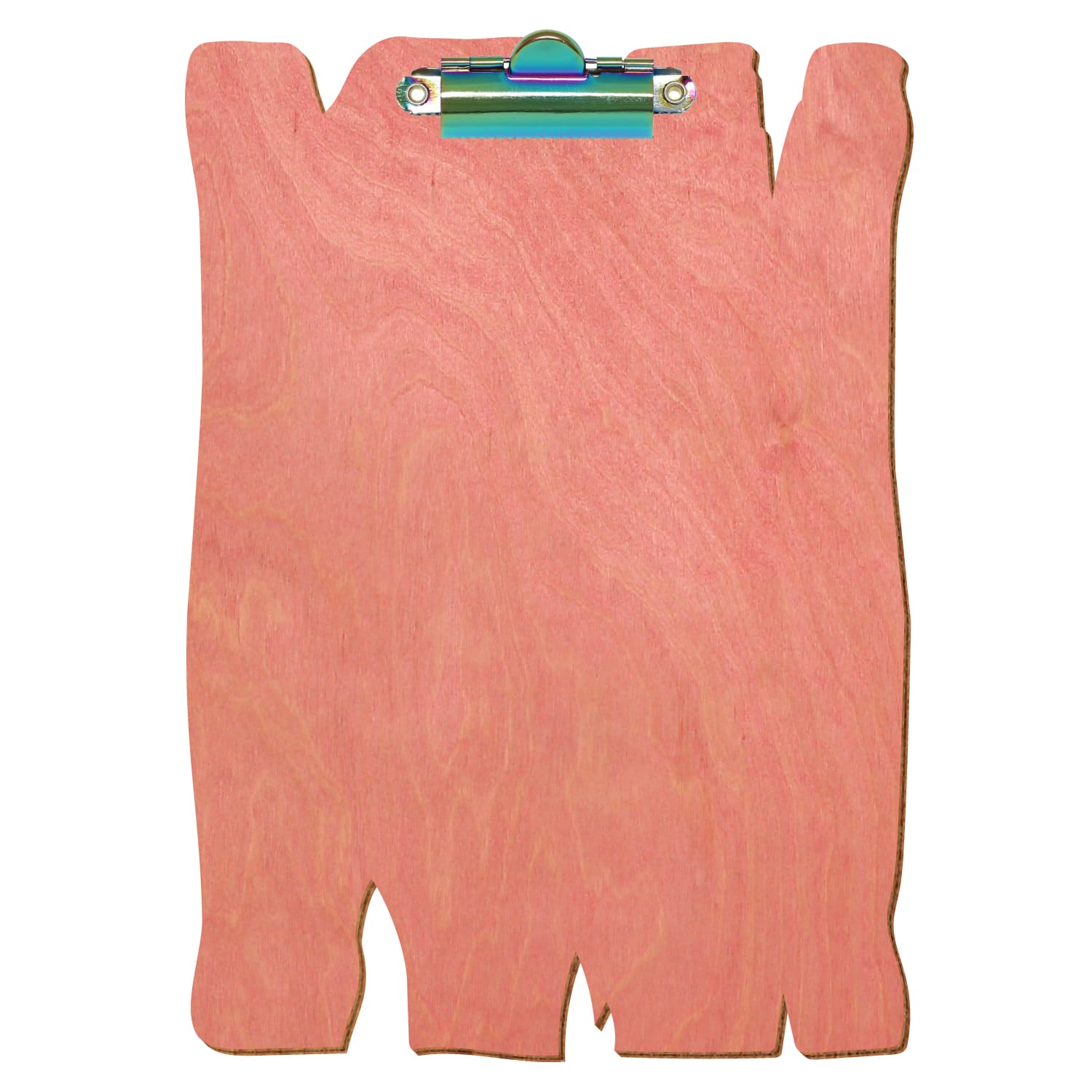 Klemmbrett Holzbrettform Rosa A5 hochkant Zahnklemme Regenbogen