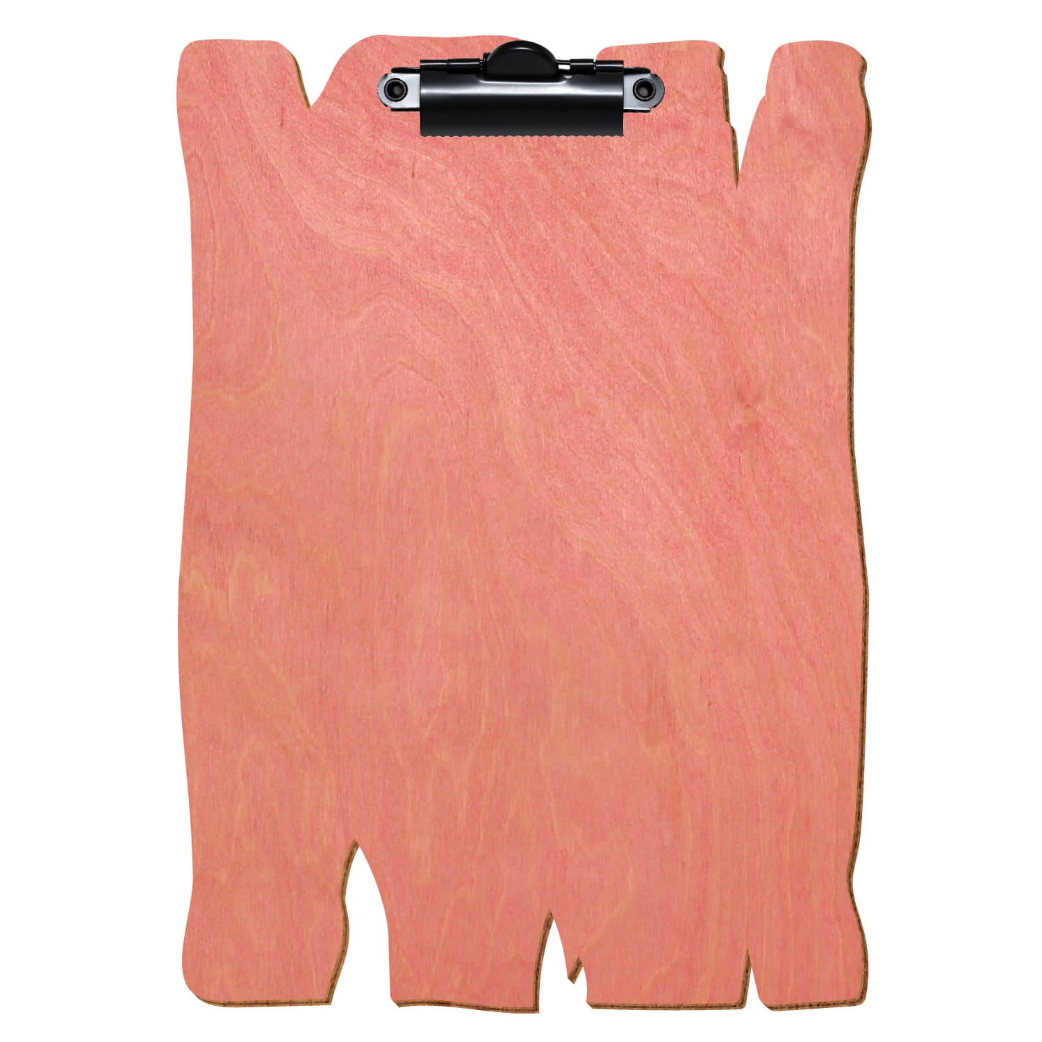 Klemmbrett Holzbrettform Rosa A5 hochkant Zahnklemme schwarz