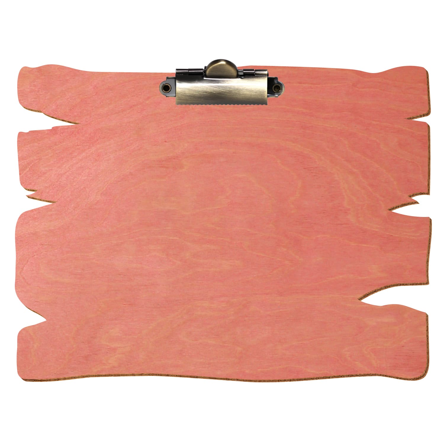Klemmbrett Holzbrettform Rosa A5 querkant Zahnklemme antik