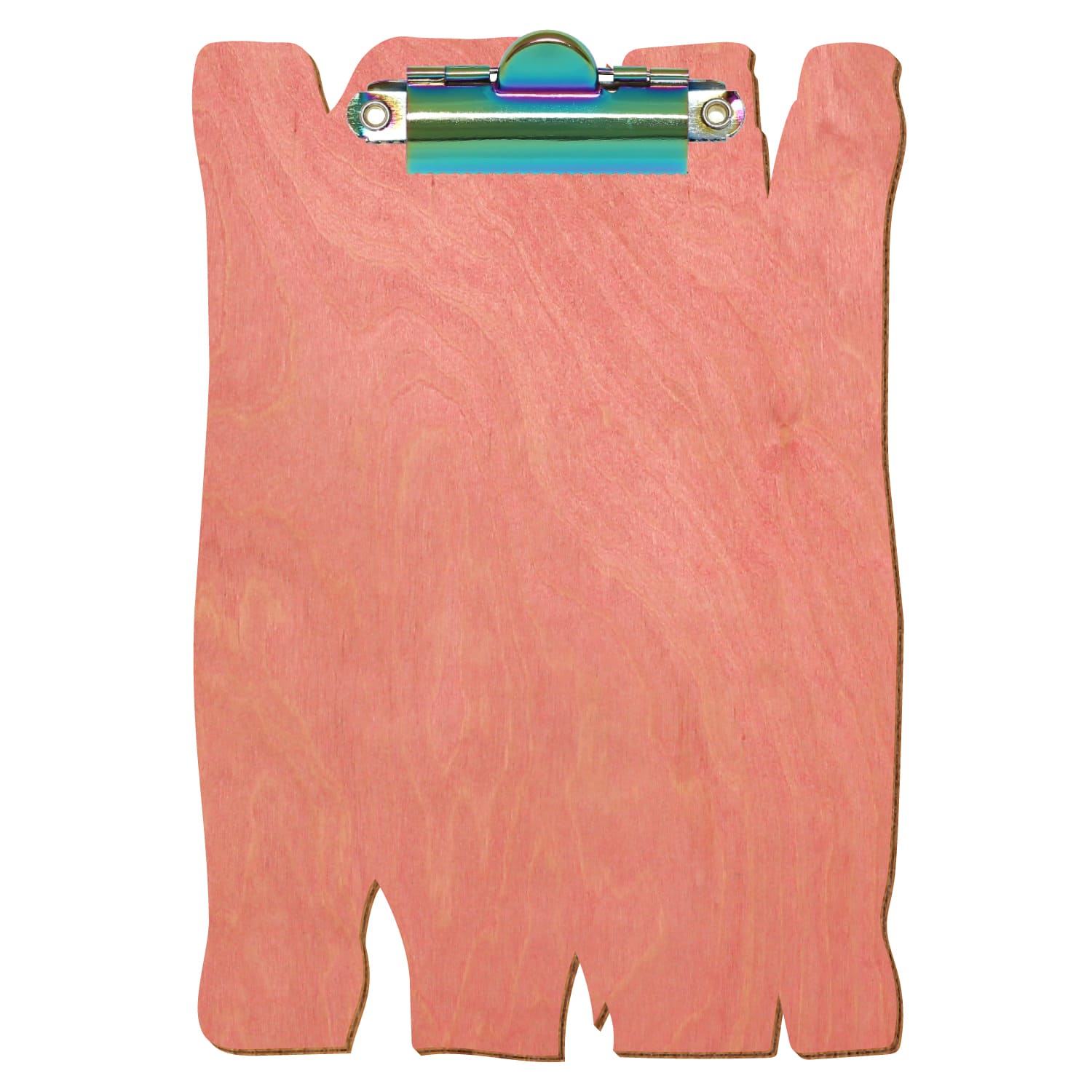 Klemmbrett Holzbrettform Rosa A6 hochkant Zahnklemme Regenbogen