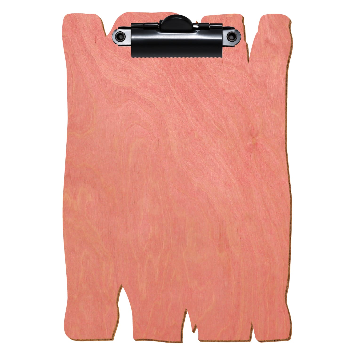 Klemmbrett Holzbrettform Rosa A6 hochkant Zahnklemme schwarz