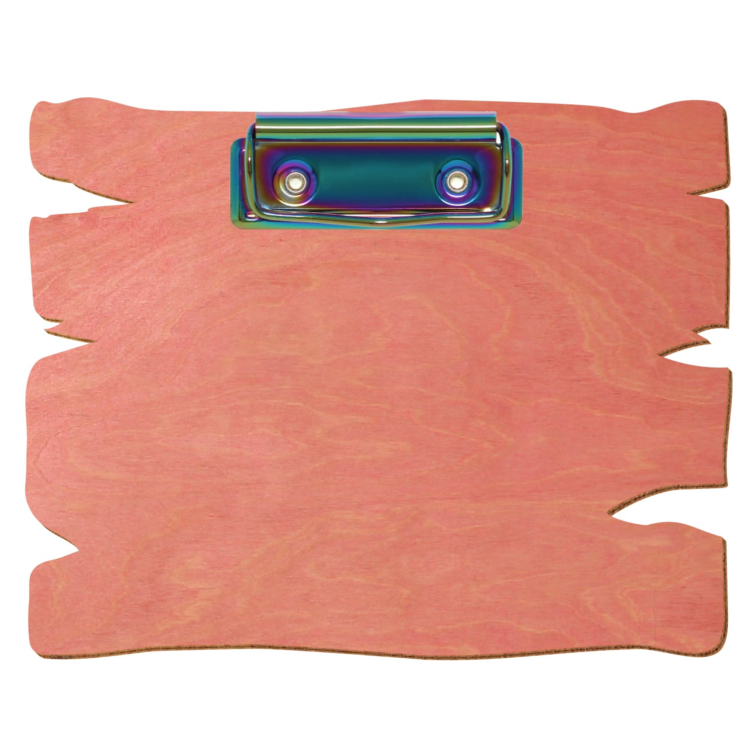 Klemmbrett Holzbrettform Rosa A6 querkant Bügelklemme Regenbogen