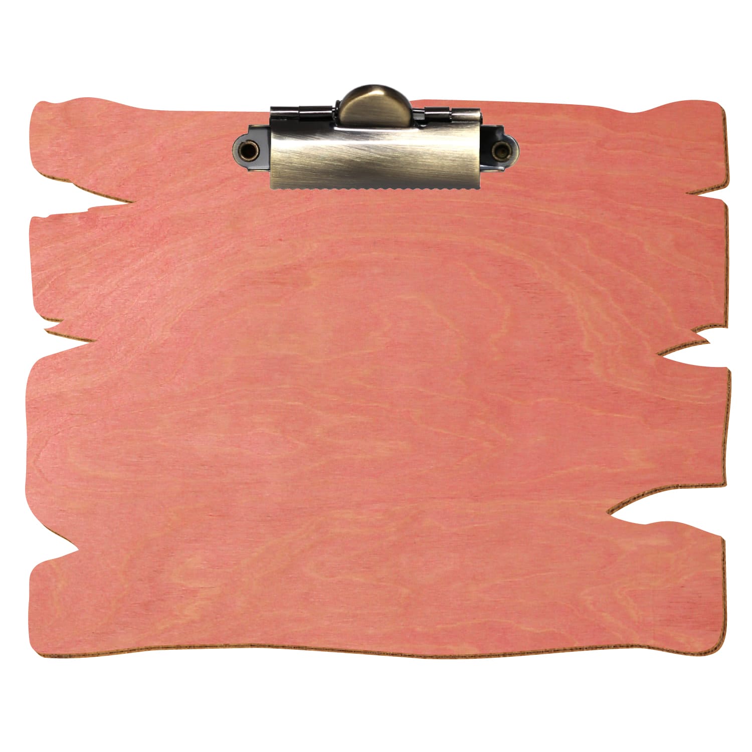 Klemmbrett Holzbrettform Rosa A6 querkant Zahnklemme antik